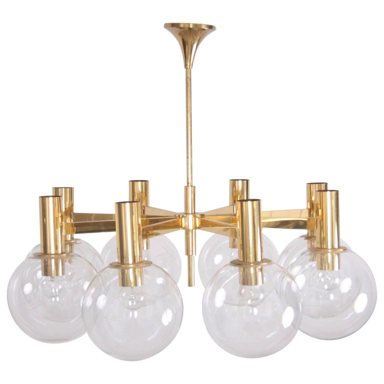 Extra Large Brass Chandelier With Eight Arms Ott International Pertaining To Large Brass Chandelier (View 5 of 15)