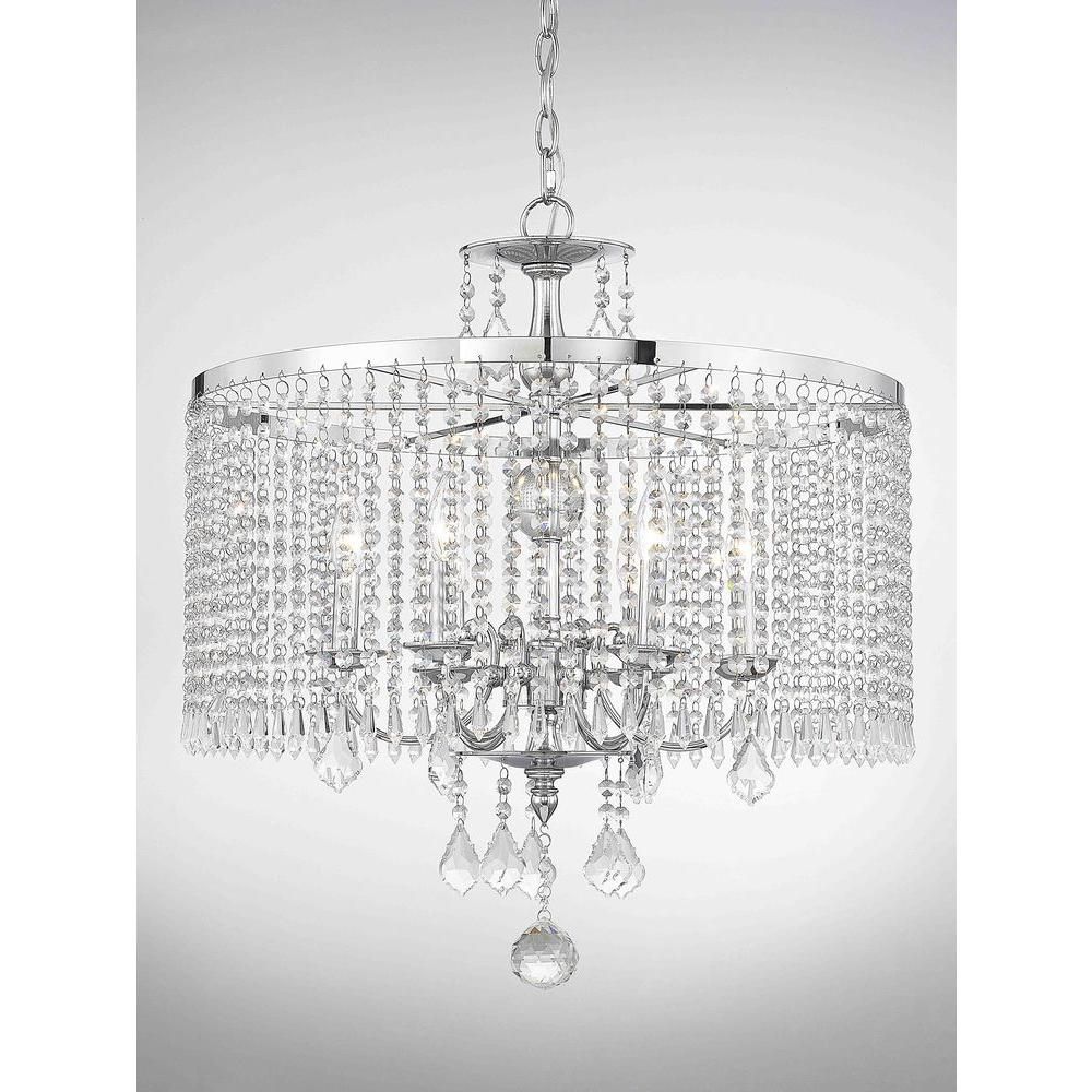 Fifth And Main Lighting 6 Light Polished Chrome Chandelier With K9 Regarding Crystal Chrome Chandelier (View 5 of 15)
