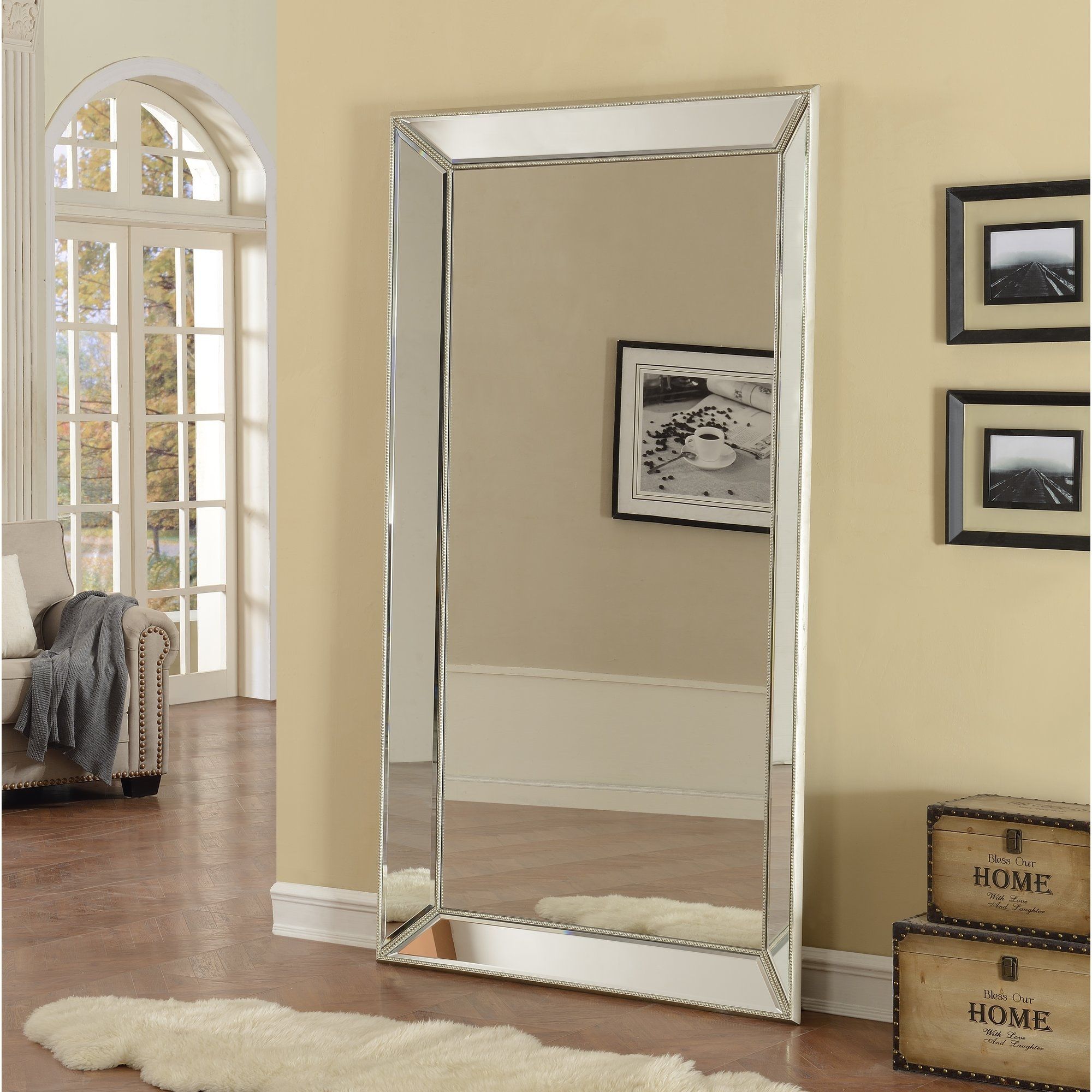 Floor Mirrors Youll Love Wayfair Within Chrome Floor Mirror (View 1 of 15)