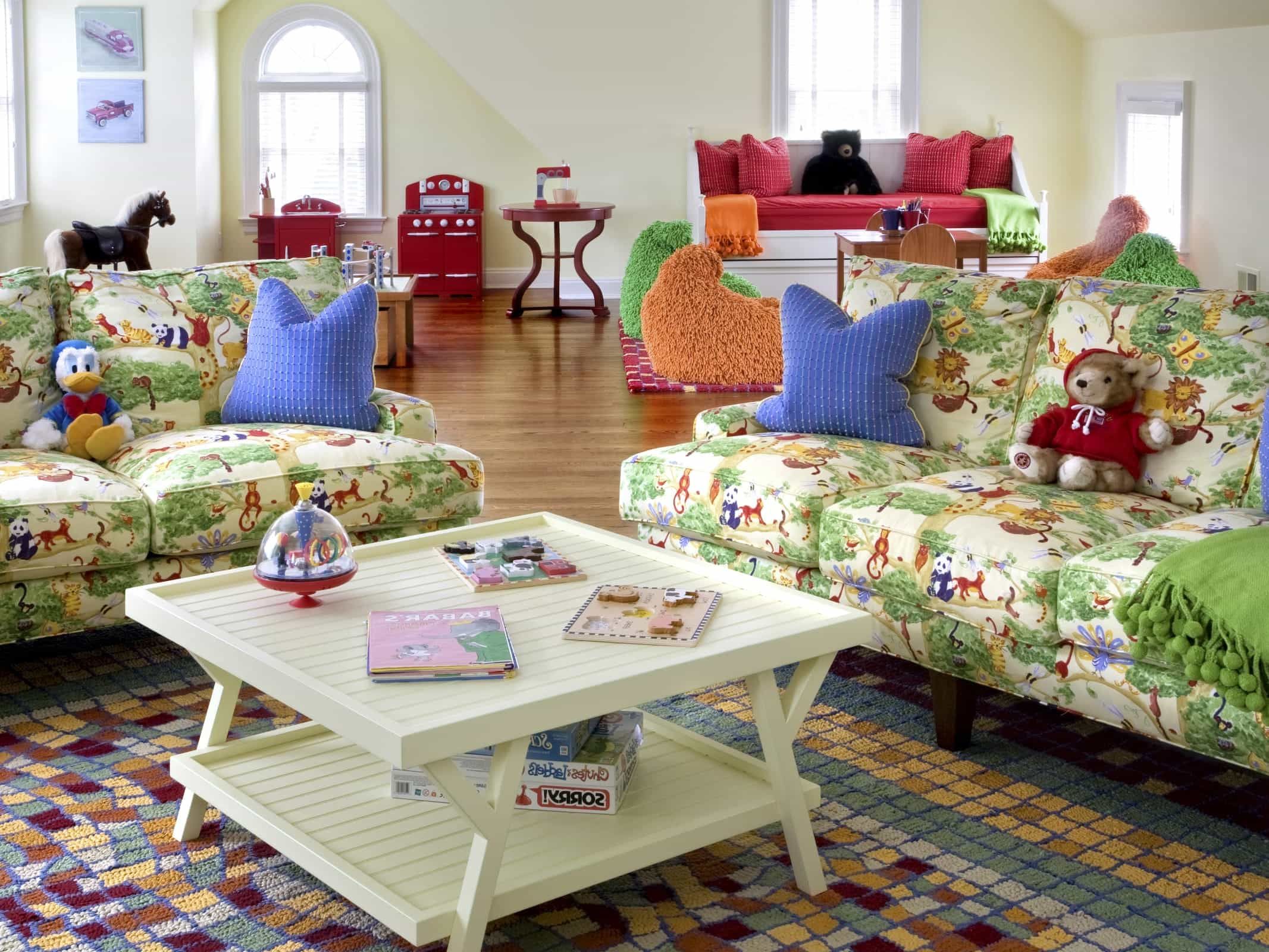 Featured Photo of Floral Patterned Sofa for Colorful Playroom Decor