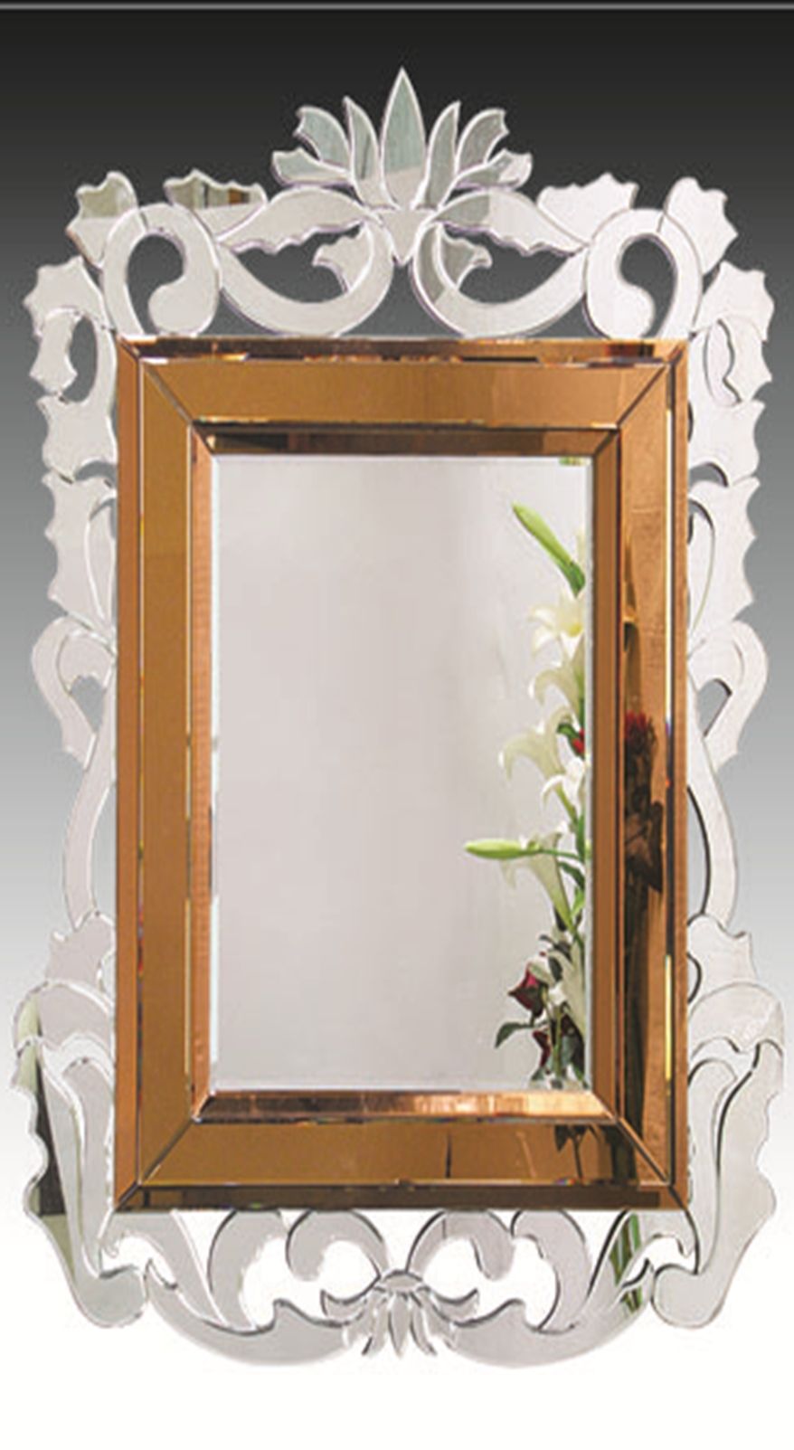 French Baroque Style Bronze Venetian Wall Mirror Jh004 Intended For Baroque Style Mirrors (Photo 9 of 15)