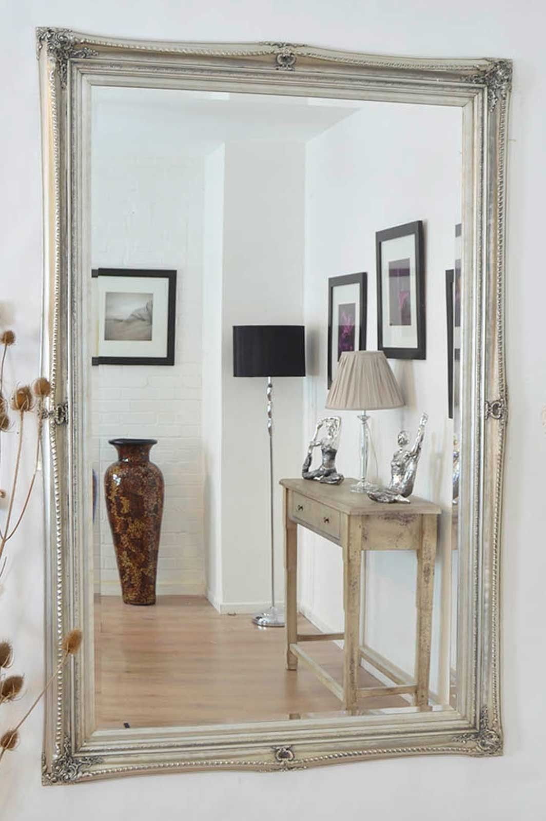 Full Length Silver Mirror Full Length Silver Dressing Cheval With Shabby Chic Large Mirrors (Photo 4 of 15)