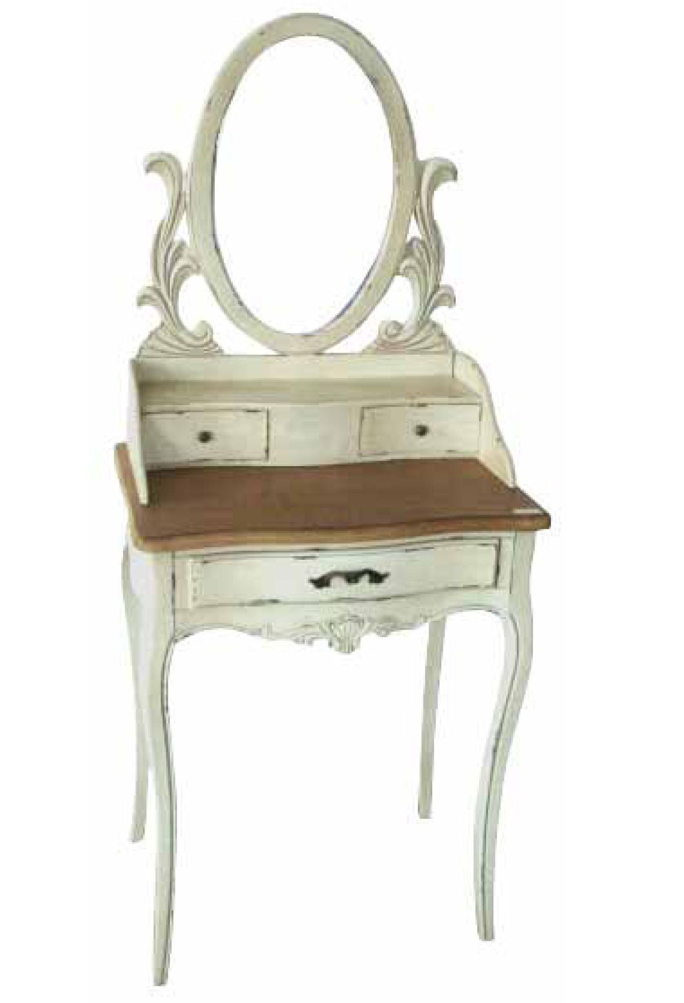 Furniture Bedroom Oval Mirrored White Stained Dressing Table With Regarding Small Vintage Mirrors (View 9 of 15)