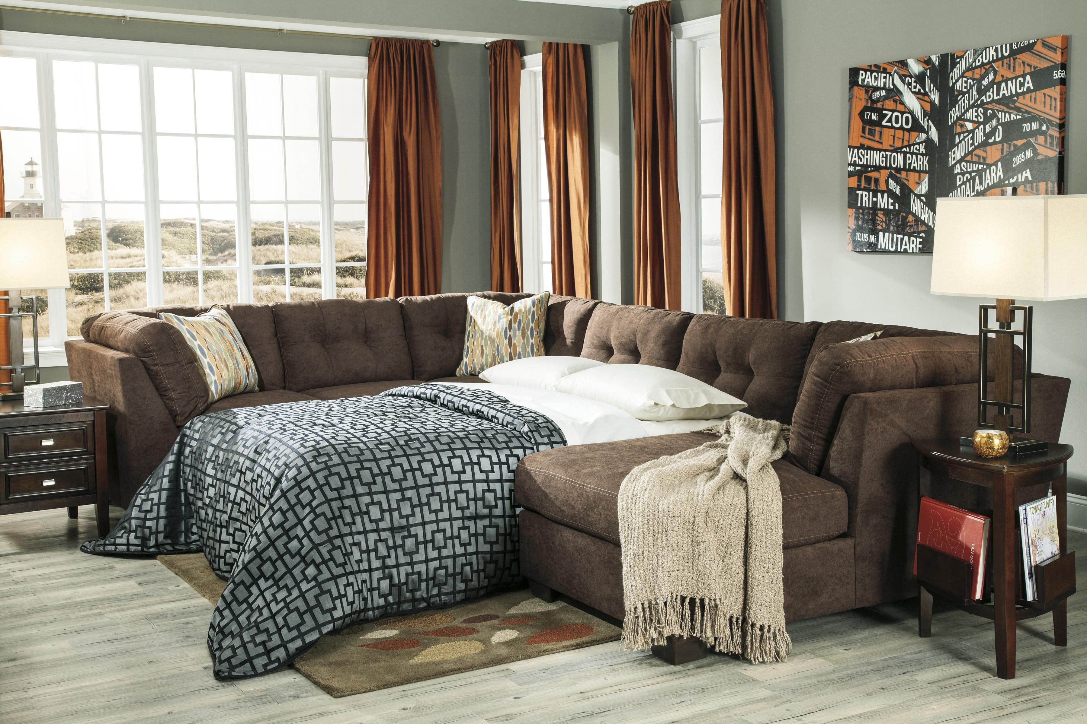 Furniture Wondrous Alluring Sectional With Sleeper For Home Inside 3 Piece Sectional Sleeper Sofa (Photo 6 of 15)