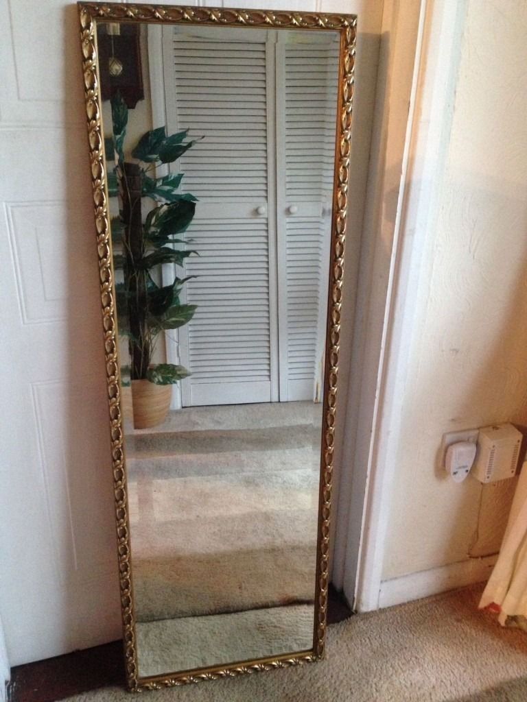 Gold Ornate Full Length Wall Mirror In Waterlooville Hampshire With Regard To Ornate Full Length Wall Mirror (View 9 of 15)