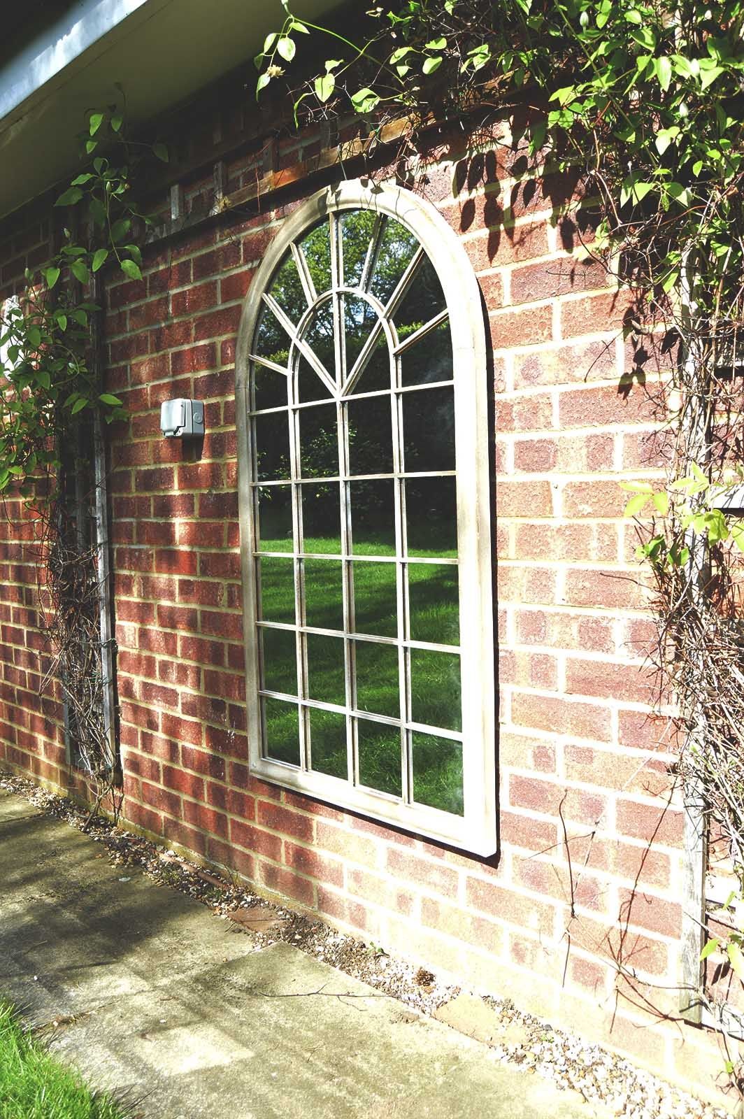 Gorgeous Large Rustic Chapel Window Effect Garden Wall Mirror Was Throughout Large Outdoor Garden Mirrors (View 10 of 15)
