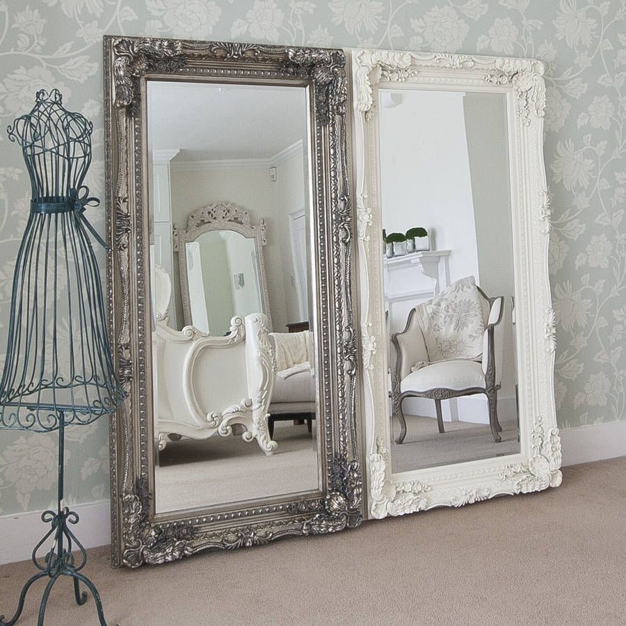 Grand Silver Full Length Dressing Mirror Decorative Mirrors Intended For Full Length Decorative Mirror (View 1 of 15)