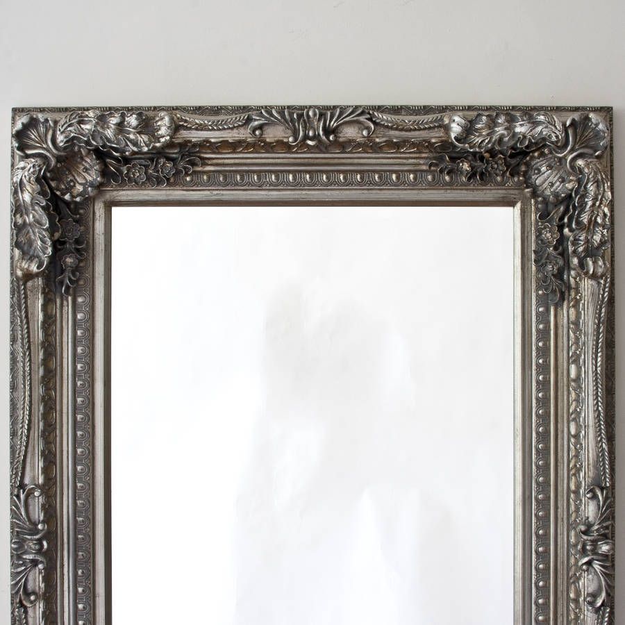 Grand Silver Full Length Dressing Mirror Decorative Mirrors Regarding Full Length Decorative Mirror (View 3 of 15)