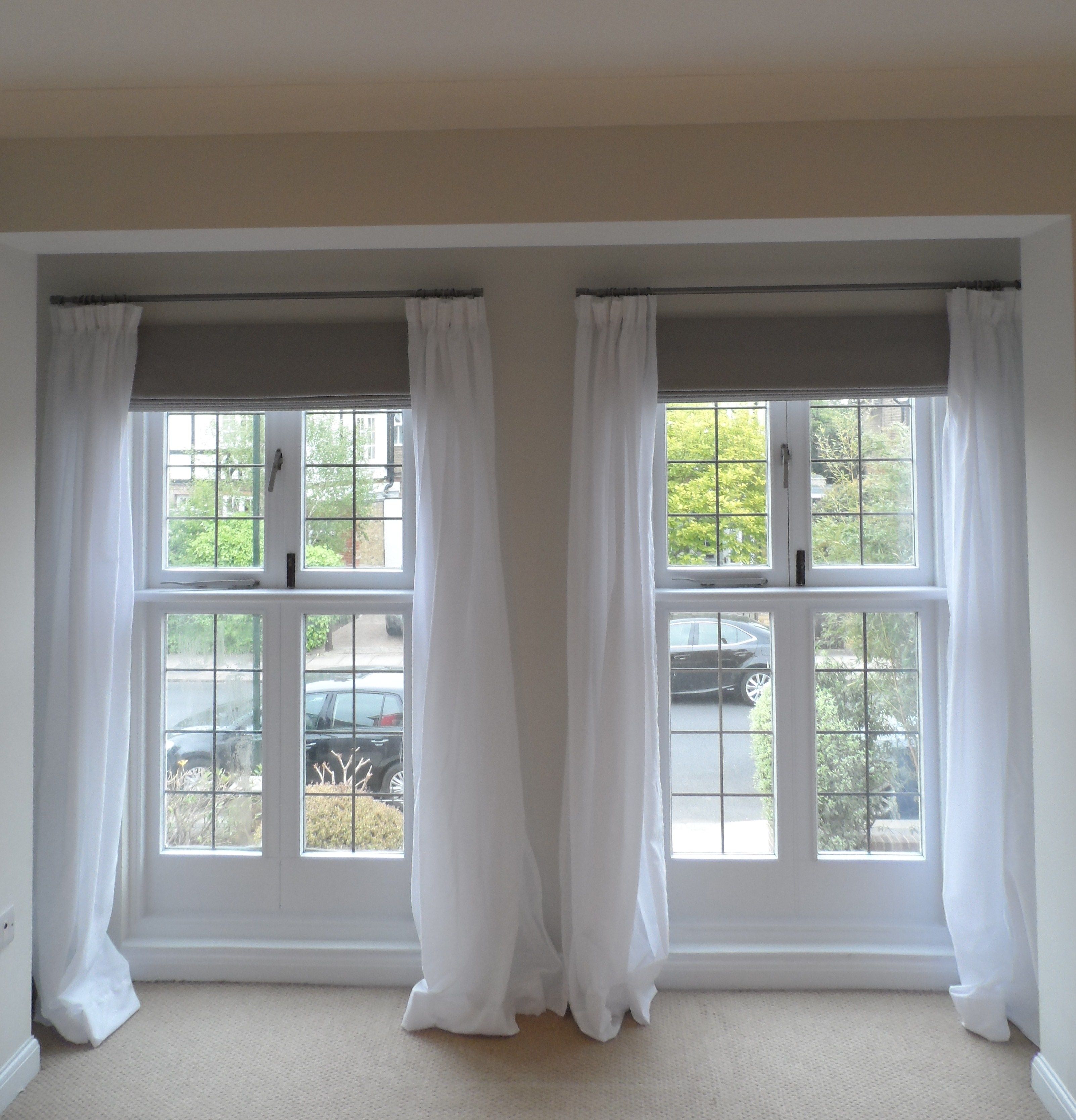 Handmade Interlined Roman Blinds And Overlong Sheer Curtains On For Handmade Roman Blinds (View 13 of 15)