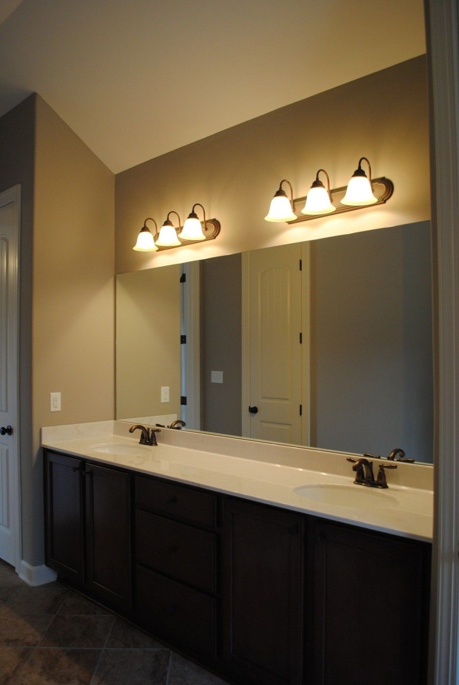 Hanging Cylinder Vanity Lights Plus Rectangle Mirror Also Long Pertaining To Long Brown Mirror (View 6 of 15)