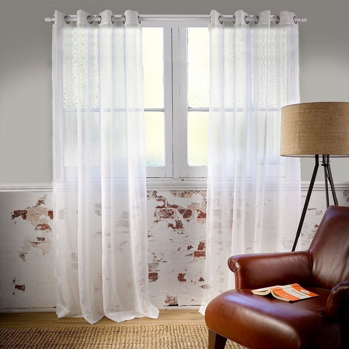 Houston 180x250cm Sheer Eyelet Curtain Freedom Furniture And Inside Sheer Eyelet Curtains (View 12 of 15)