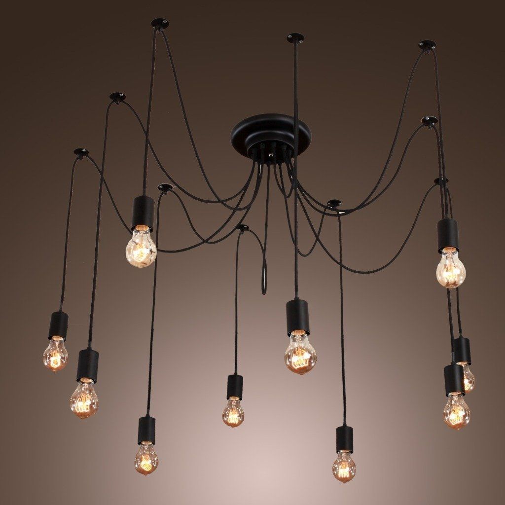 Iegeek Fuloon 10 Lights Vintage Edison Lamp Shade Multiple Inside Retro Chandeliers (View 8 of 15)