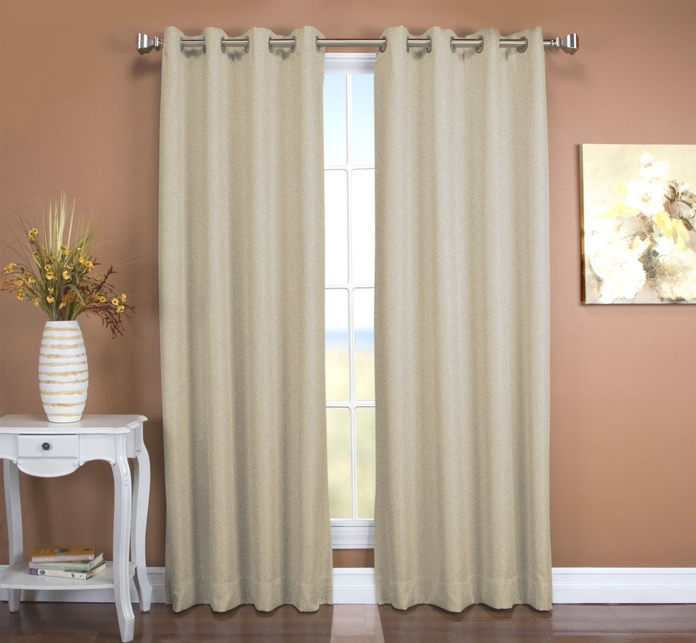 Indoor Outdoor Grommet Top Curtains And Panels Thecurtainshop Inside Double Lined Curtains (View 9 of 15)