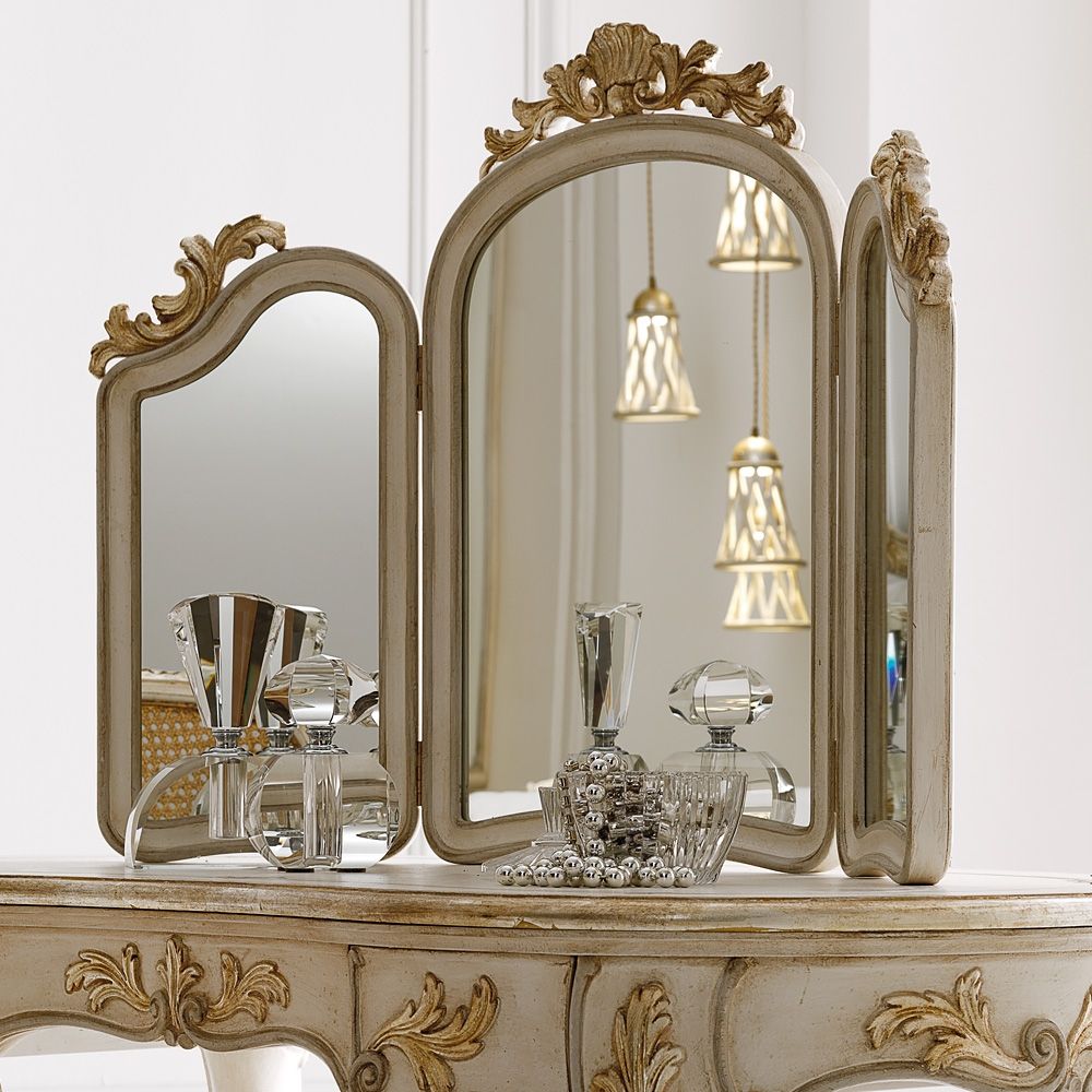 Italian Freestanding 3 Leaf Dressing Table Mirror Juliettes For Free Standing Dressing Table Mirror (View 3 of 15)