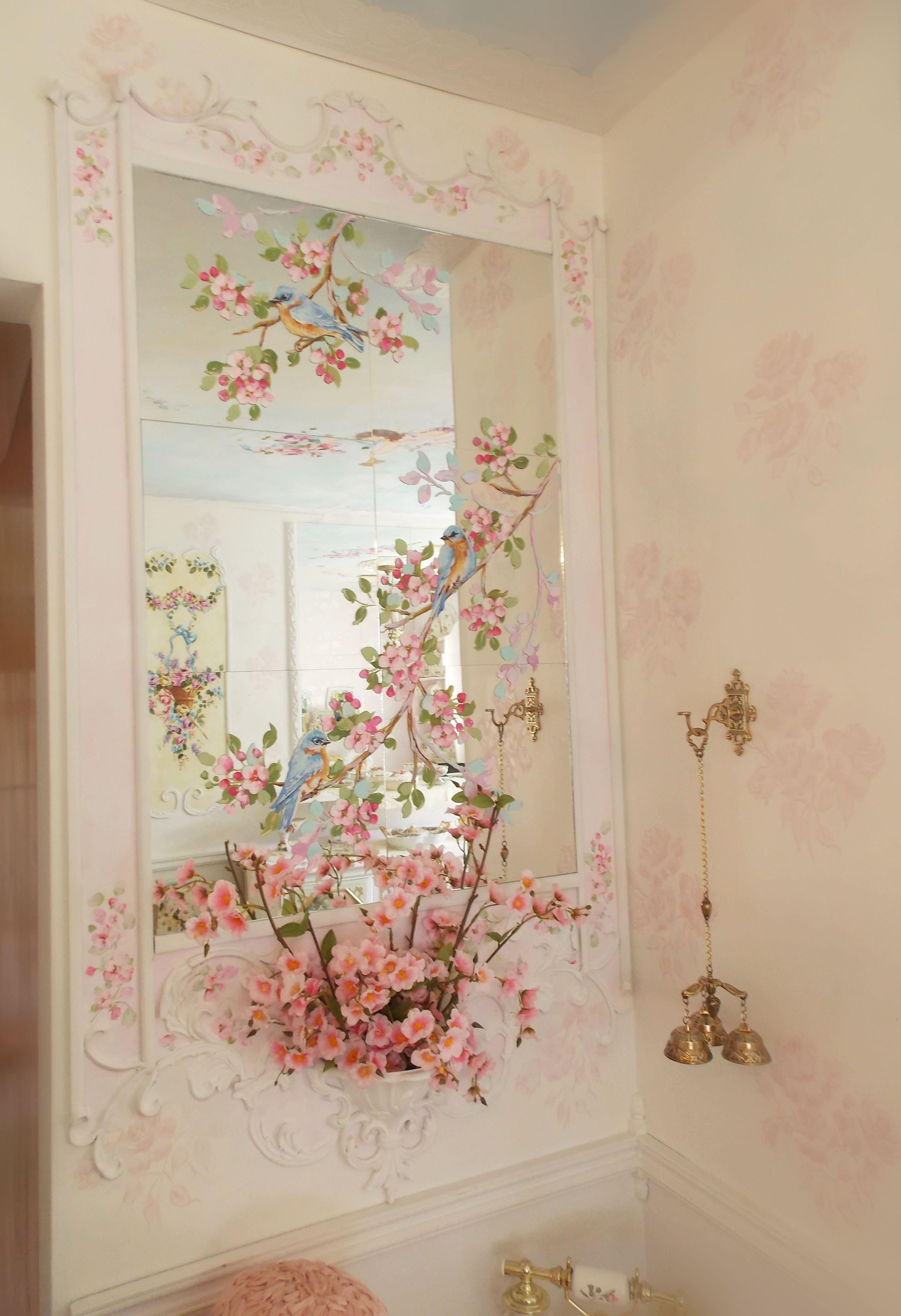 Jonny Petros Mirror Mural Art Rococo Painting Beautiful Living Intended For Shabby Chic Wall Mirror (View 15 of 15)