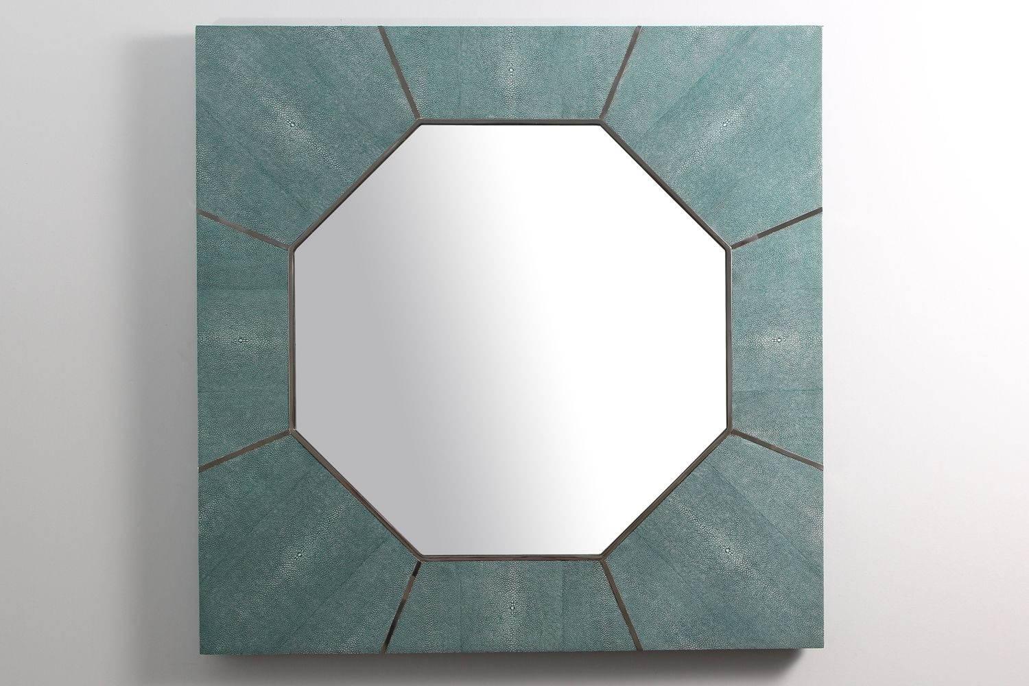Keslo Mirror Teal Shagreen Forwood Design With Mirror Modern (View 11 of 15)