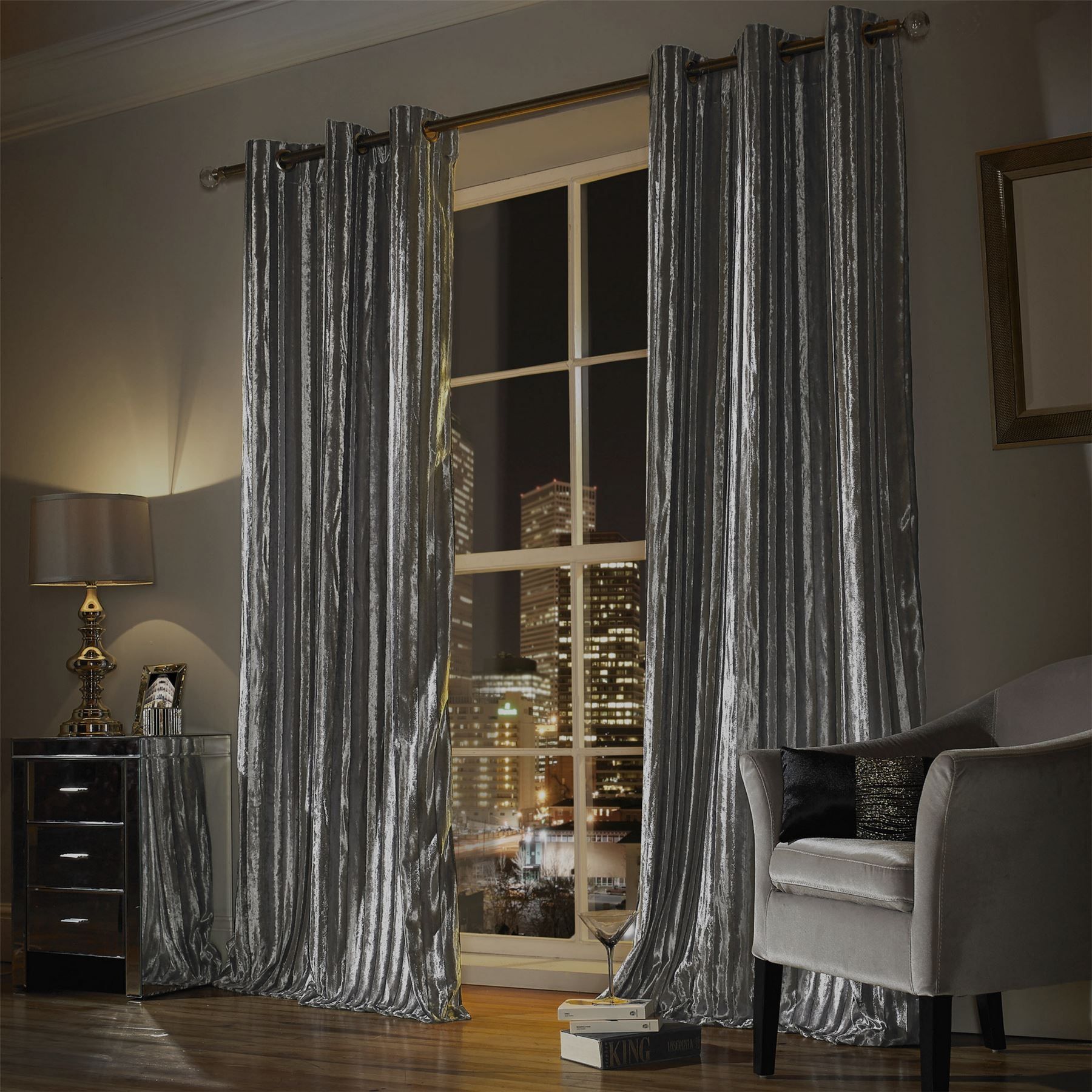Kylie Minogue Curtains Ready Made Lined Eyelet Ring Top Designer Intended For Lined Velvet Curtains (View 8 of 15)