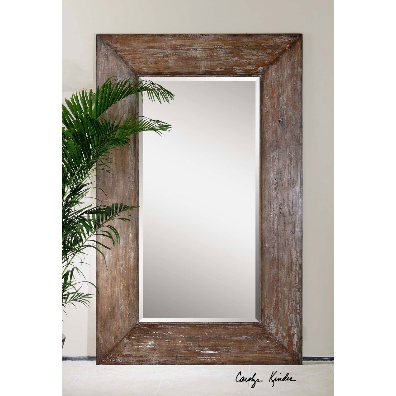 Langford Large Mirror Uttermost Rectangle Mirrors Home Decor Regarding Large Brown Mirror (View 8 of 15)