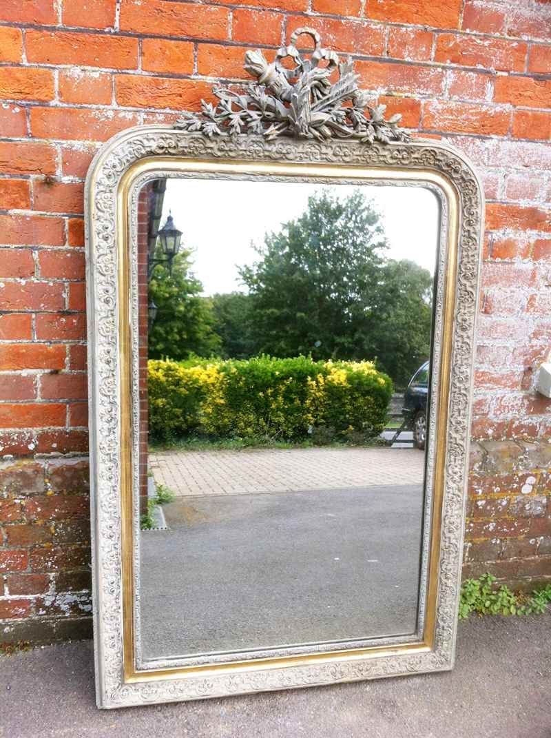 Large Antique French Carved Wood Gesso Mirror Antique All Our For Antique French Mirrors For Sale (View 3 of 15)