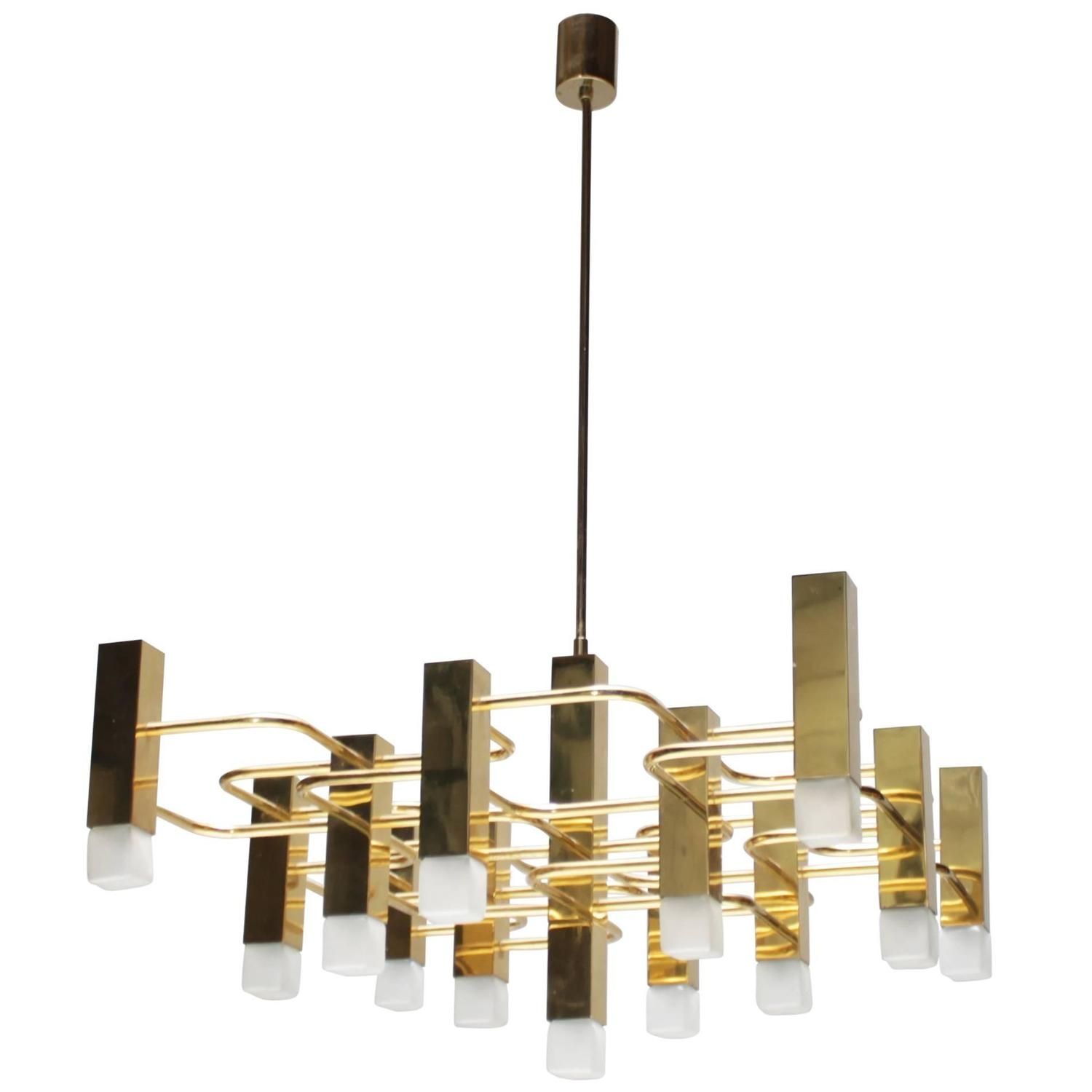 Large Brass Chandelier Sciolari For Boulanger For Sale At 1stdibs With Regard To Large Brass Chandelier (View 15 of 15)