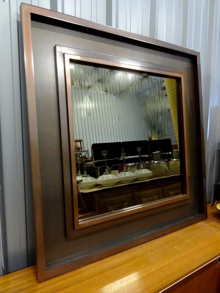 Large Metal Mirror With Smoked Glass 1970s For Sale At Pamono With Large Metal Mirror (Photo 10 of 15)
