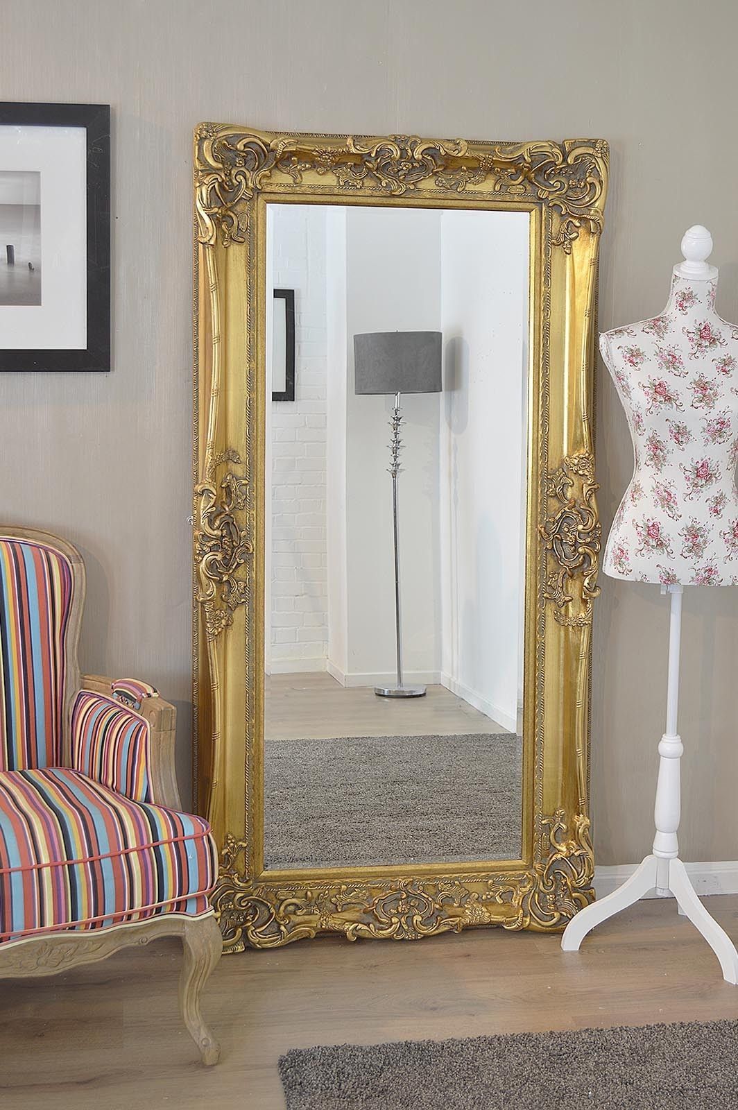 Large Mirror Large Gold Pebble Wall Mirror Abbey Gold Antique Inside Ornate Large Mirrors (View 7 of 15)