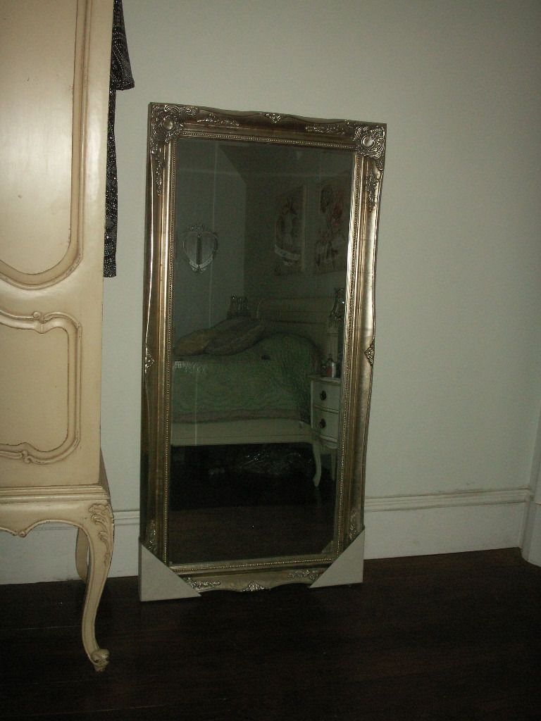 Large Ornate Baroque Rococo Style Silver Leaning Floor Mirror Pertaining To Rococo Floor Mirror (View 10 of 15)
