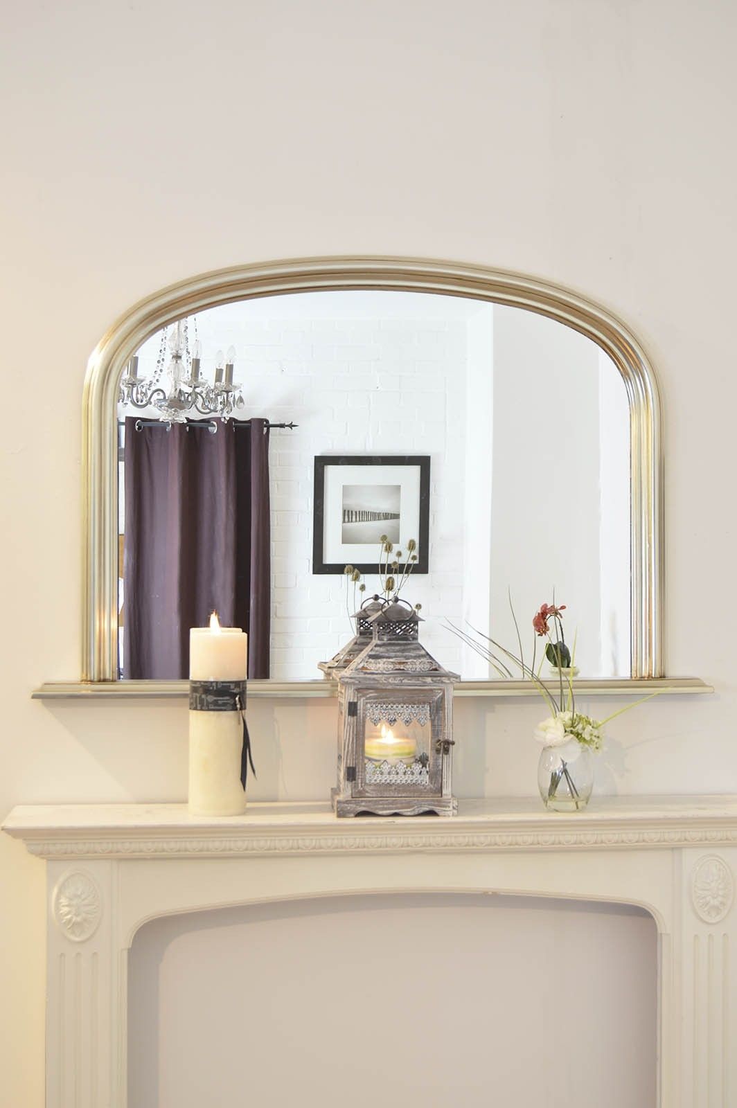 Large Silver Over Mantle Big Overmantle Big Wall Mirror 4ft X 2ft7 Pertaining To Large Overmantle Mirrors (View 13 of 15)
