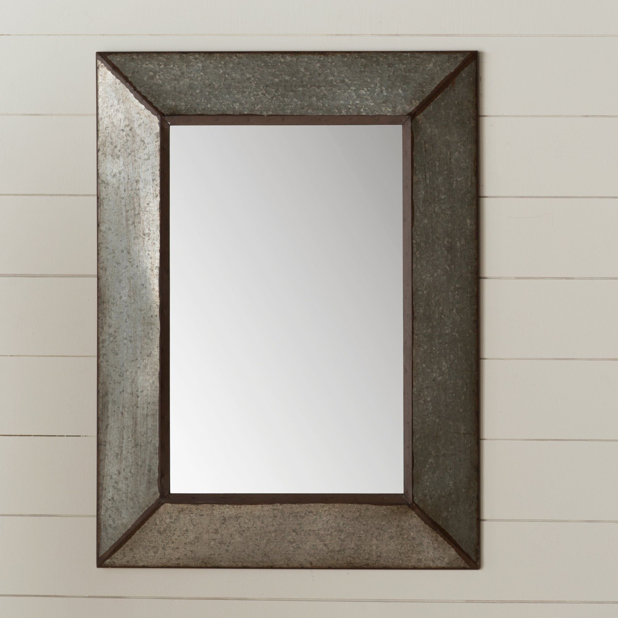 Laurel Foundry Modern Farmhouse Rectangle Antique Galvanized Metal In Mirror Modern (View 15 of 15)