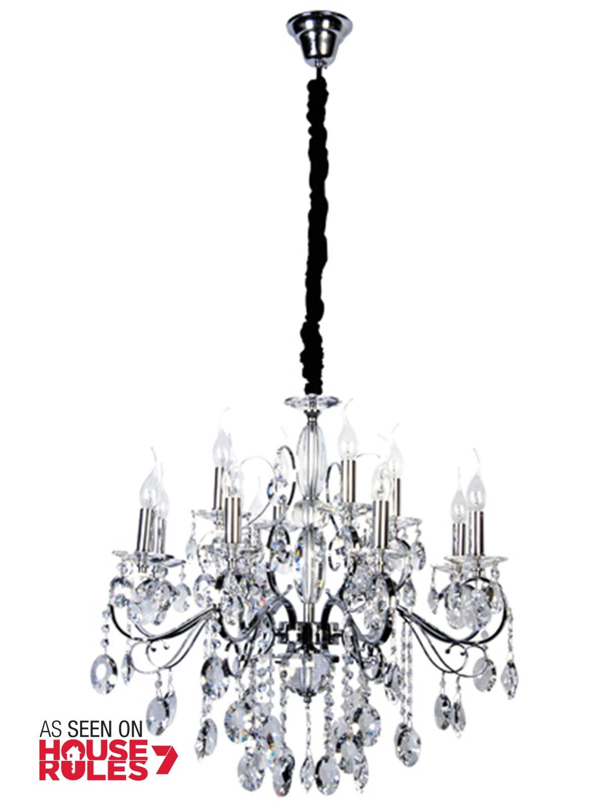 Madeleine 12 Light Egyptian Crystal Chandelier In Chrome Ebay Regarding Egyptian Crystal Chandelier (Photo 10 of 15)