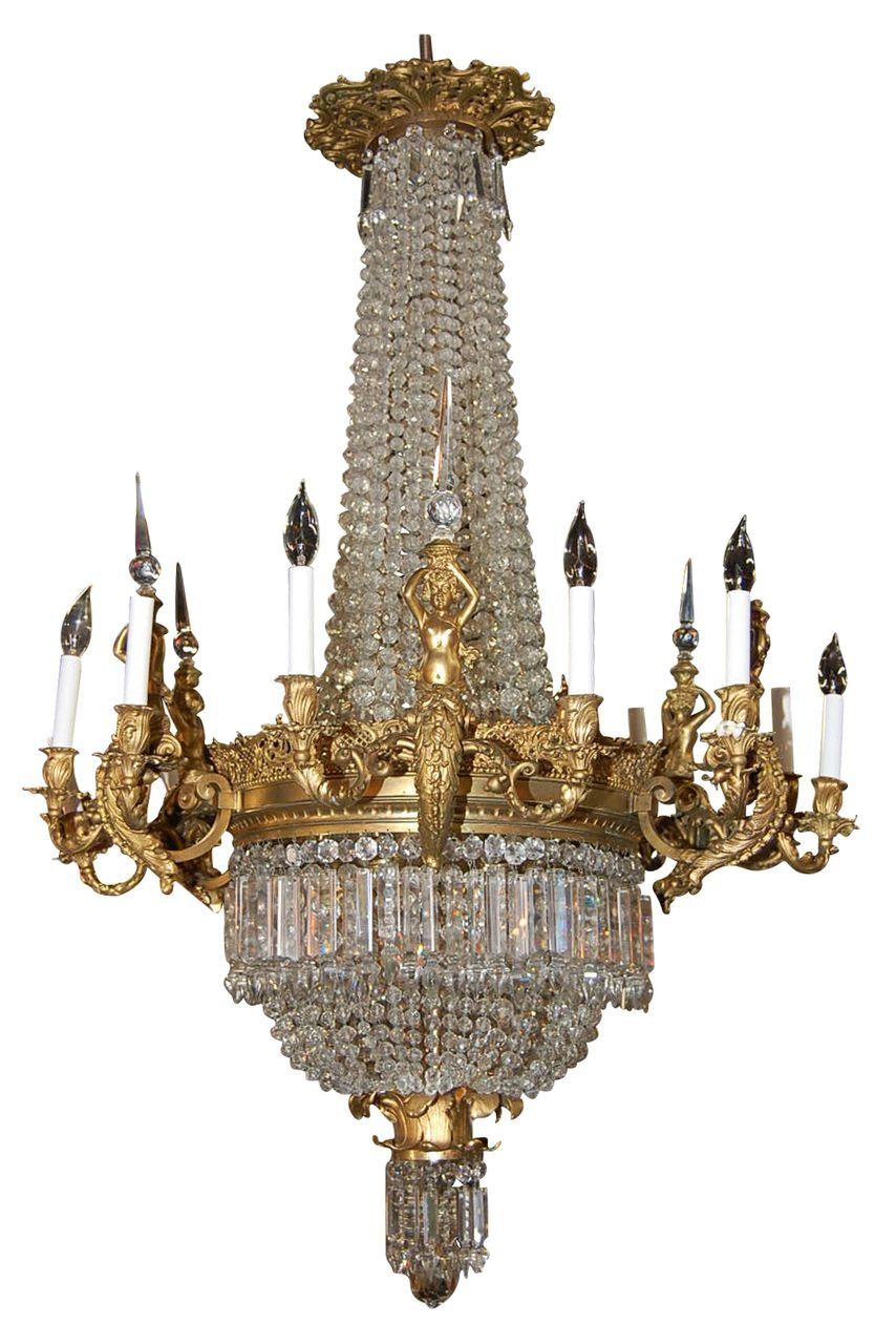 Magnificent French Bronze And Crystal Chandelier Via Ru Lane Inside French Crystal Chandeliers (View 6 of 15)