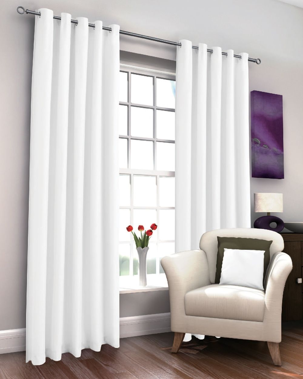 Marcela White Thermal Lined Eyelet Curtains Harry Corry Limited Pertaining To White Thick Curtains (View 14 of 15)