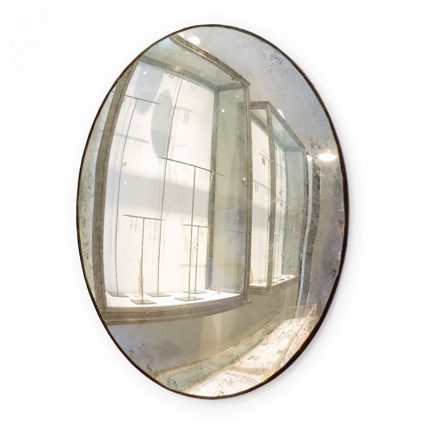 Maureen Fullam 16 X 20 Inches Large Convex Oval Silver Leafed In Large Convex Mirror (Photo 2 of 15)