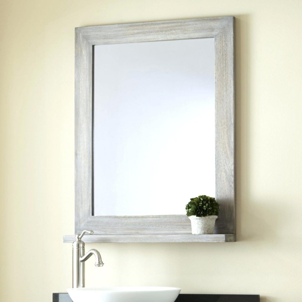 Metal Wall Mirror Framed In White Large Round Wood Frame Intended For Huge Round Mirror (View 15 of 15)