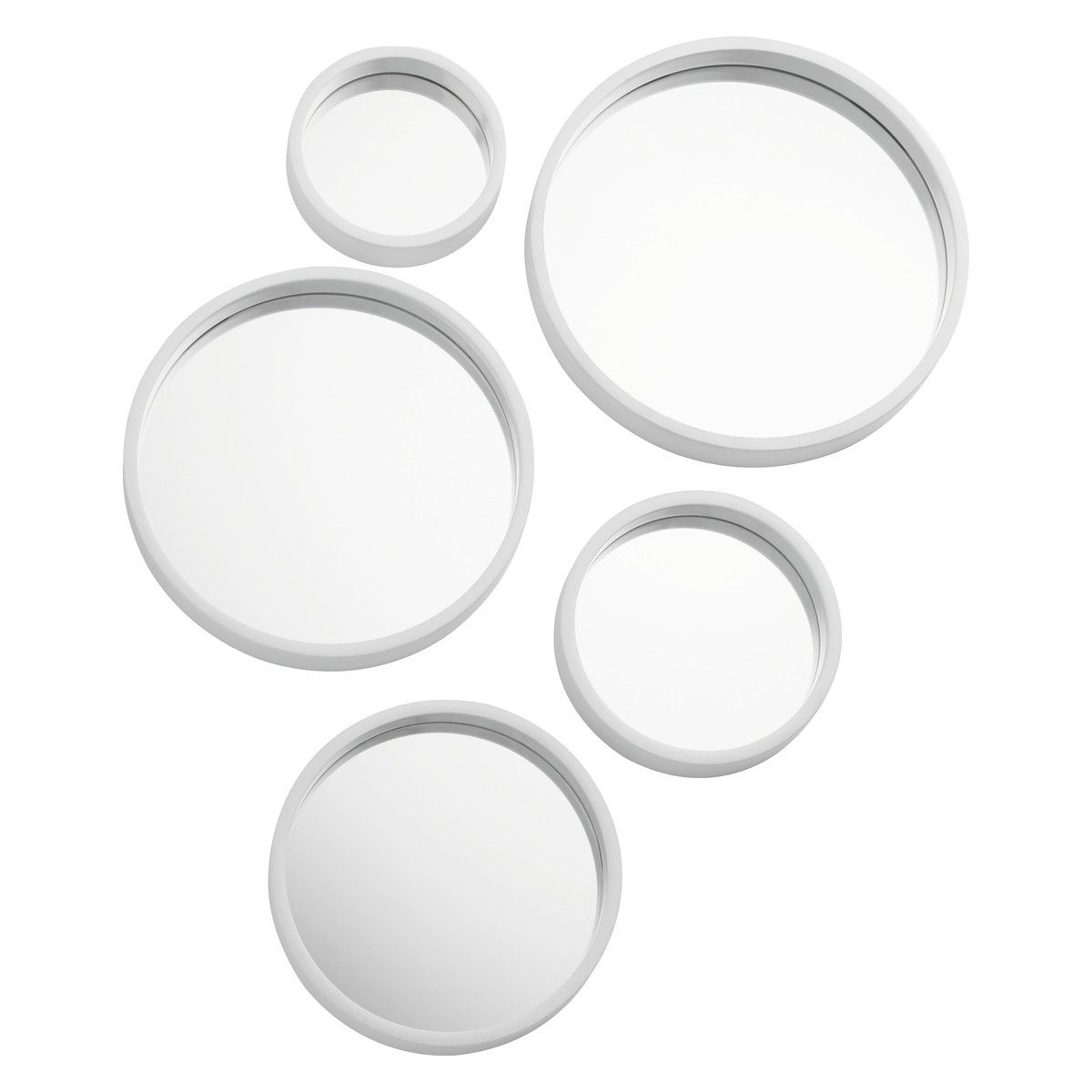 Mirror Mirror Set Of 5 White Round Mirrors Buy Now At Habitat Uk Pertaining To White Round Mirror (View 3 of 15)