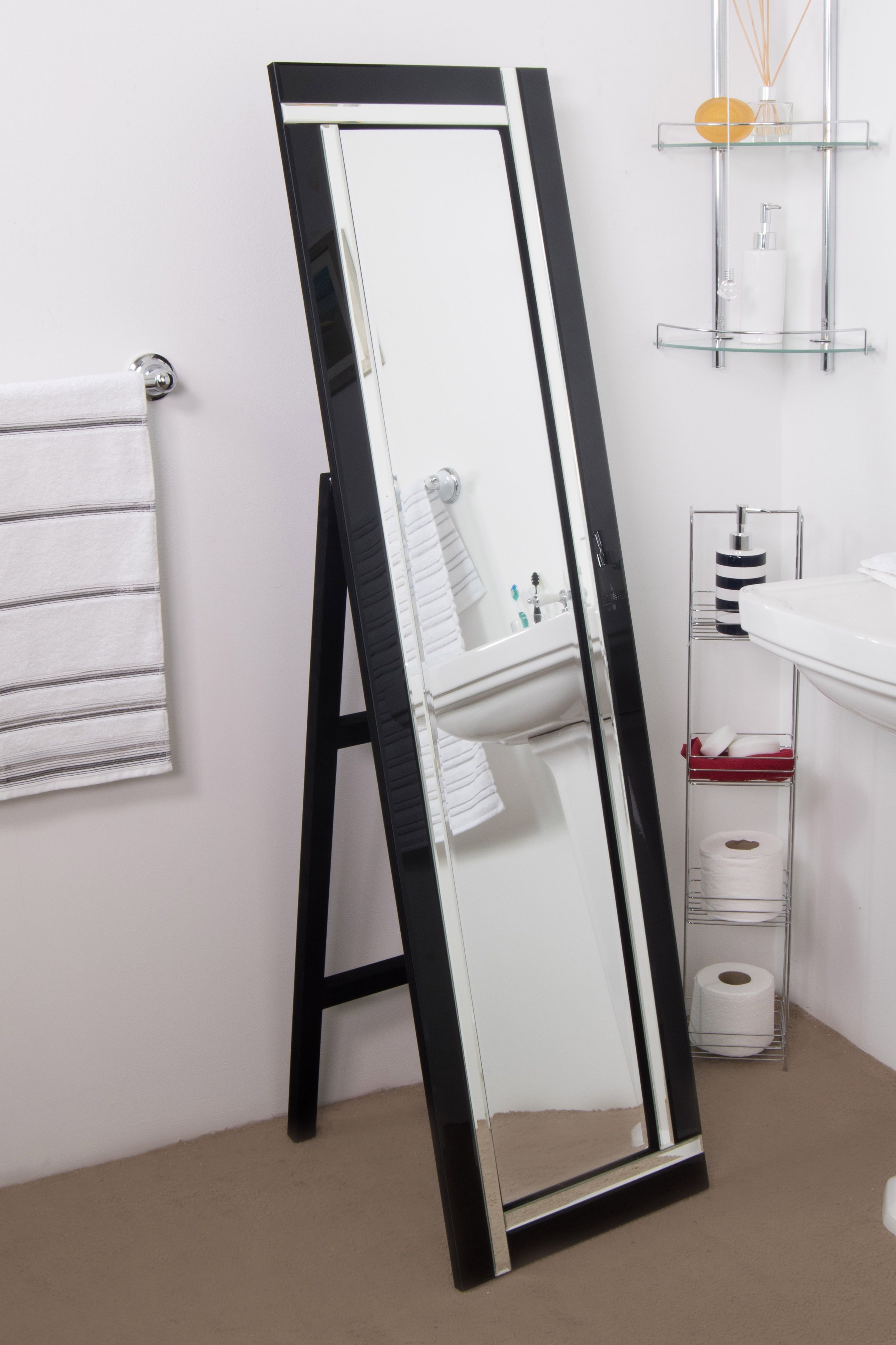 Modern Black Mirror Free Standing Cheval Bathroom Mirror 5ft X Inside Free Standing Black Mirror (Photo 8 of 15)