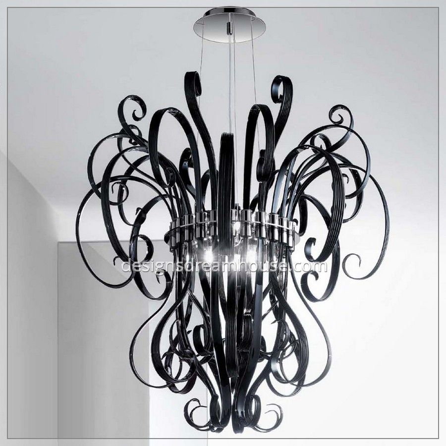 Modern Chandeliers Home Design Gallery Pertaining To Black Glass Chandeliers (View 12 of 15)