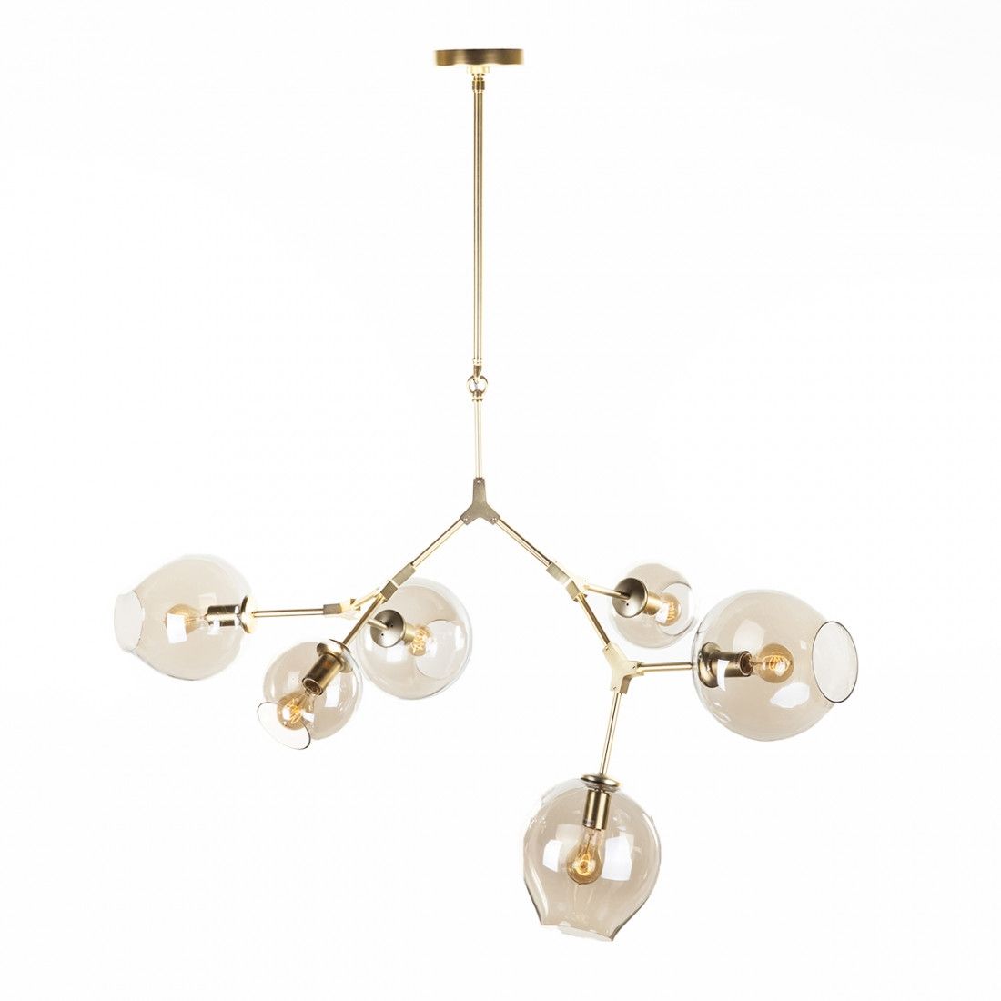Modern Six Globe Branching Ceiling Lamp Gold In Gold Modern Chandelier (View 9 of 15)