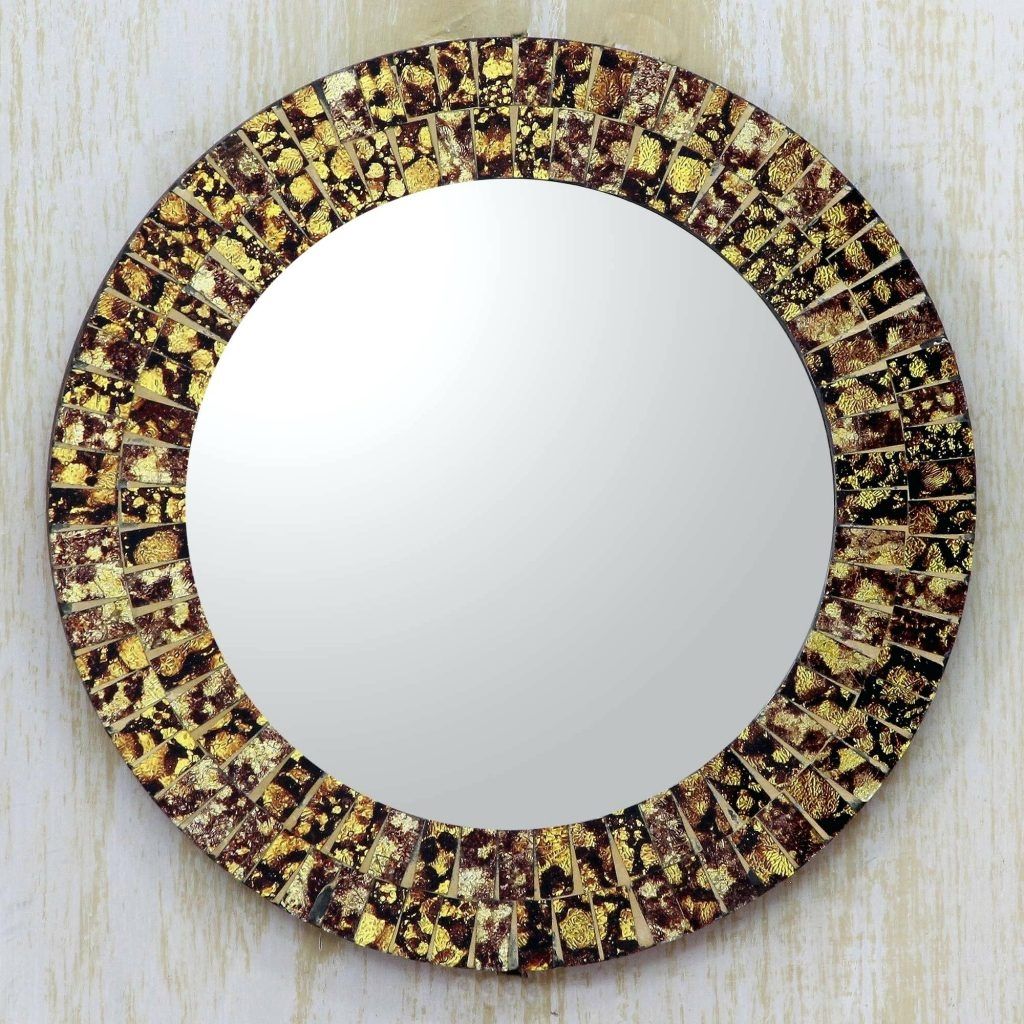 Mosaic Round Mirror Shopwiz Pertaining To Large Round Mirrors For Sale (View 13 of 15)