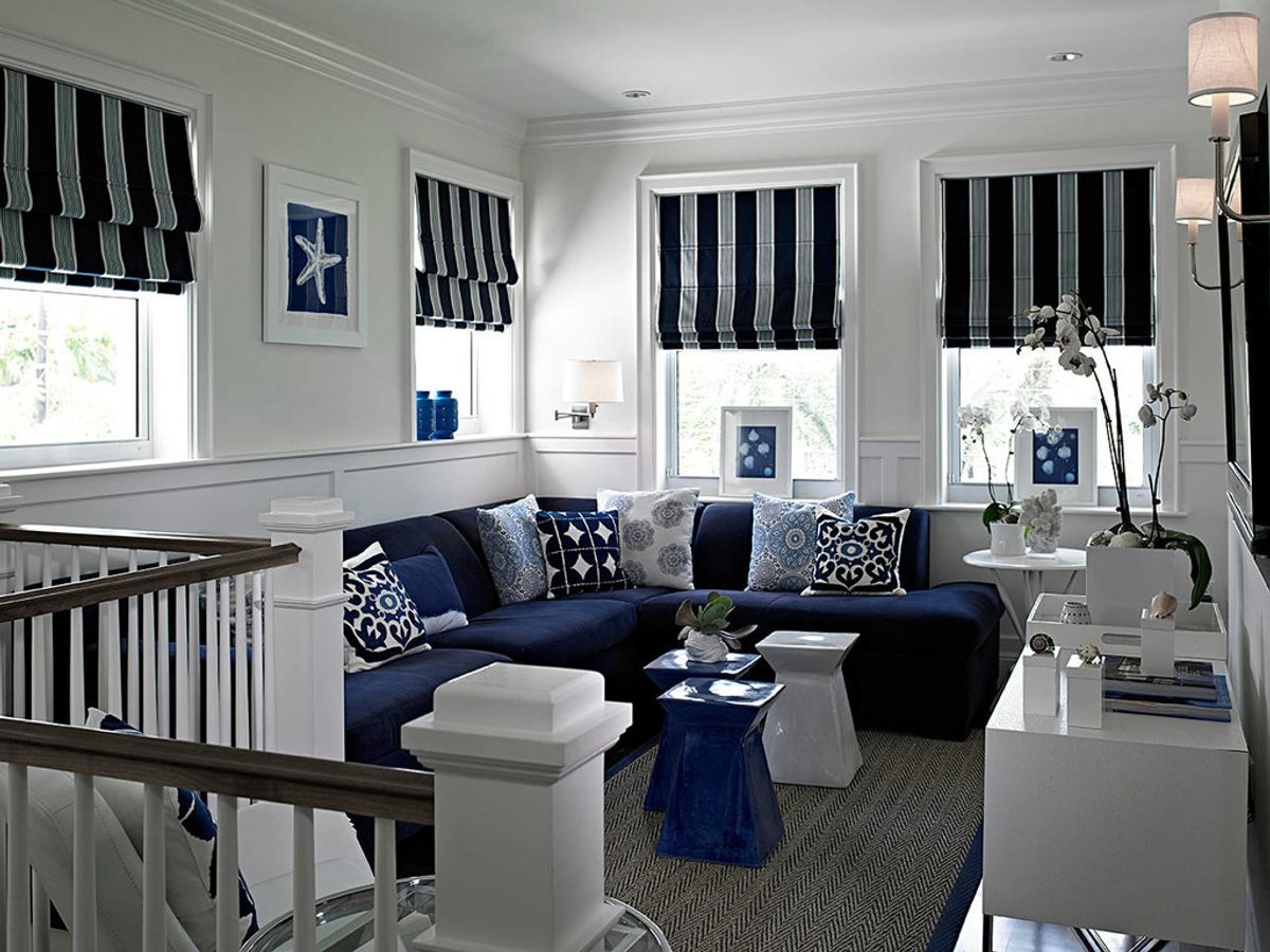 Best 15+ of Blue and White Striped Blinds