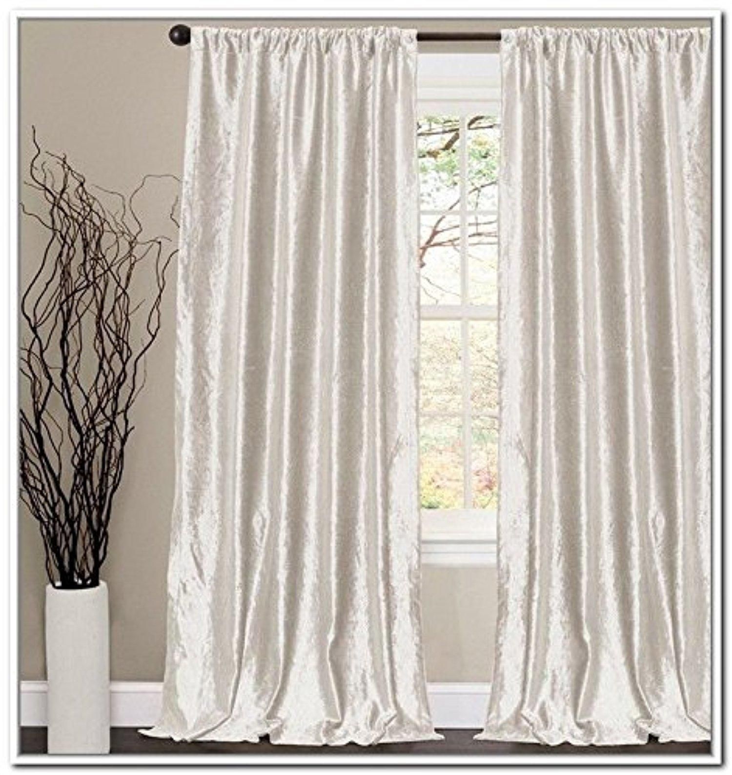 Off White Thick Velvet Curtains Absolute Blackout 52w 96 Inside White Thick Curtains (View 3 of 15)