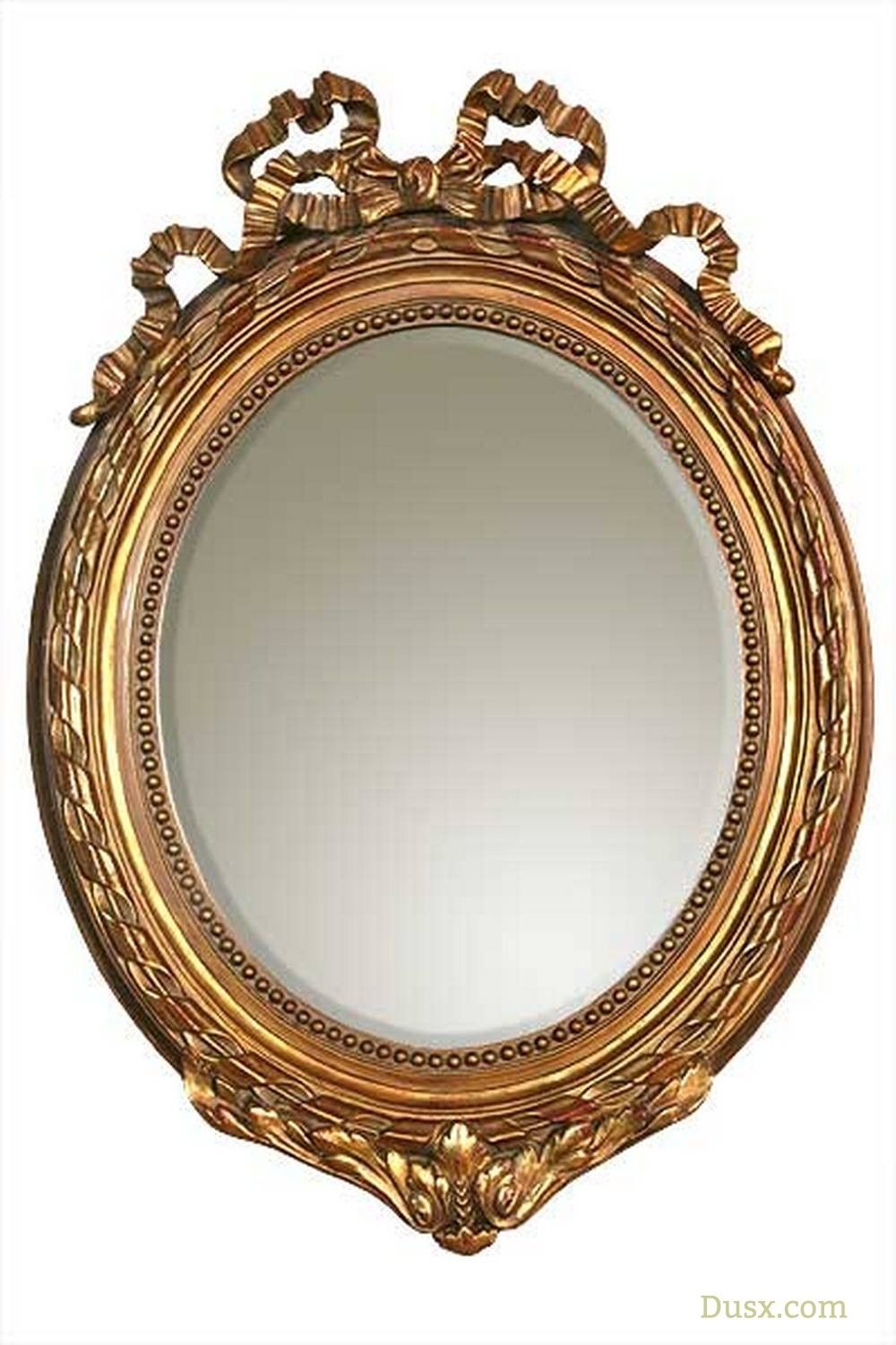 Ophelia French Ribbon Oval Antique Gold Bevelled Decorative Wall Throughout Oval French Mirror (Photo 13 of 15)