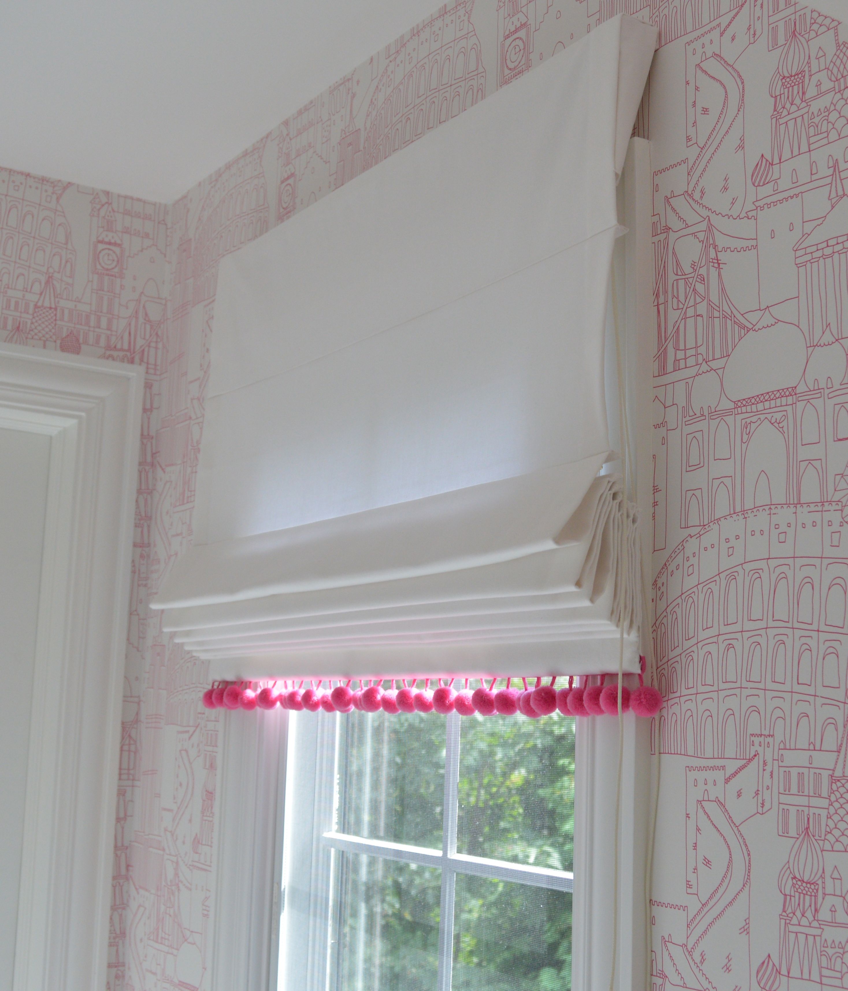 Osborne And Little Sheer Blinds Pom Poms Are Cute For The Home With Regard To Gingham Roman Blinds (View 8 of 15)