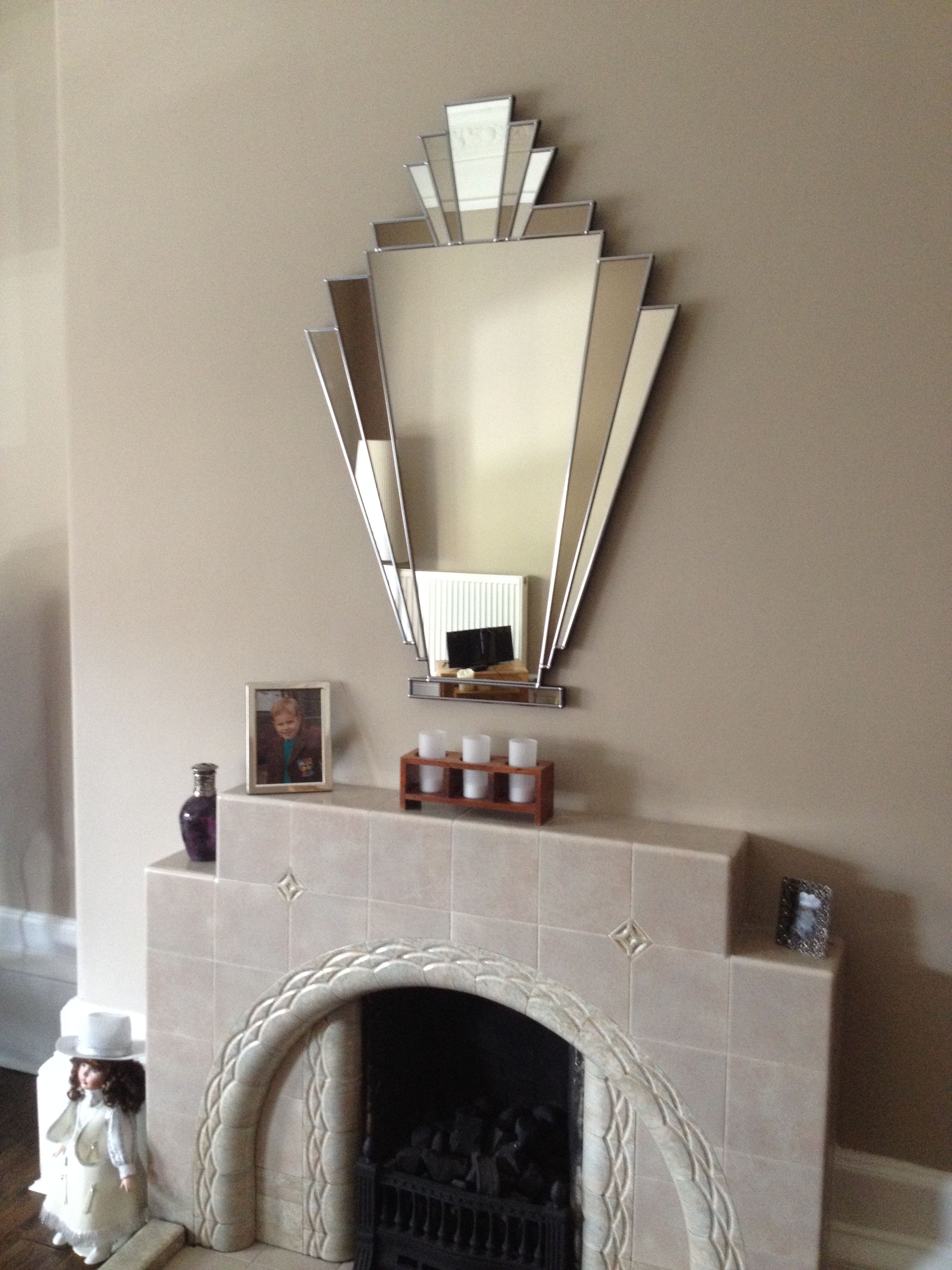 Our Babushka Art Deco Mirror Over A Beautiful Original Fireplace Regarding Original Art Deco Mirrors (View 9 of 15)