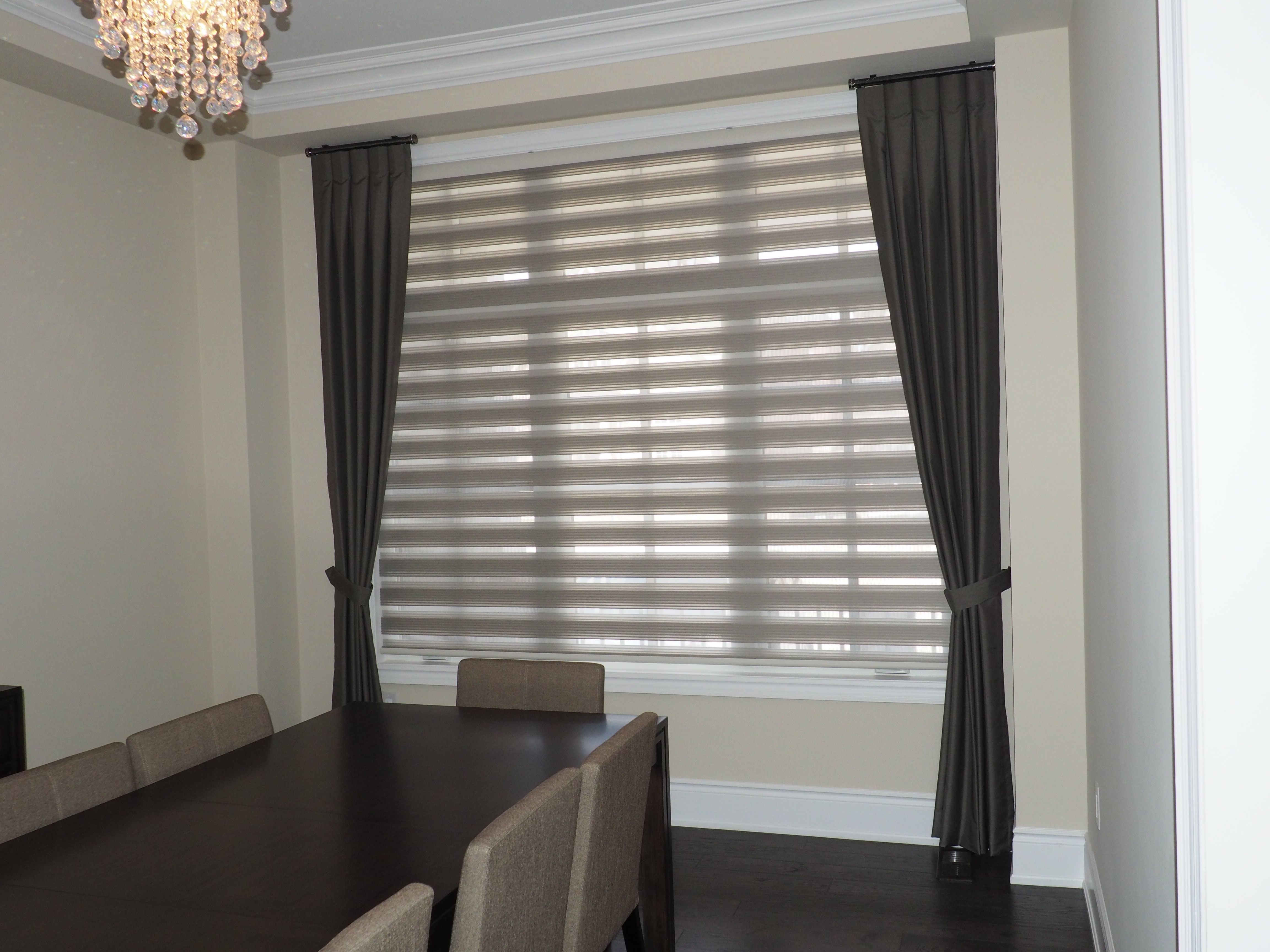 Our Pleated Style Combi Roller Blinds In Grey Goes Well With Within Reverse Roller Blinds (Photo 13 of 15)