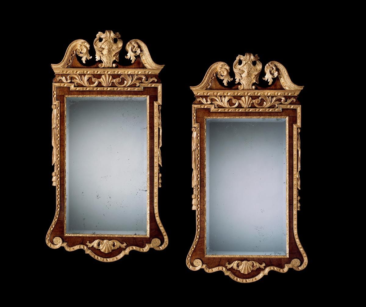 Pair Of George Ii Walnut And Parcel Gilt Mirrors With Regard To Gilt Mirrors (View 9 of 15)
