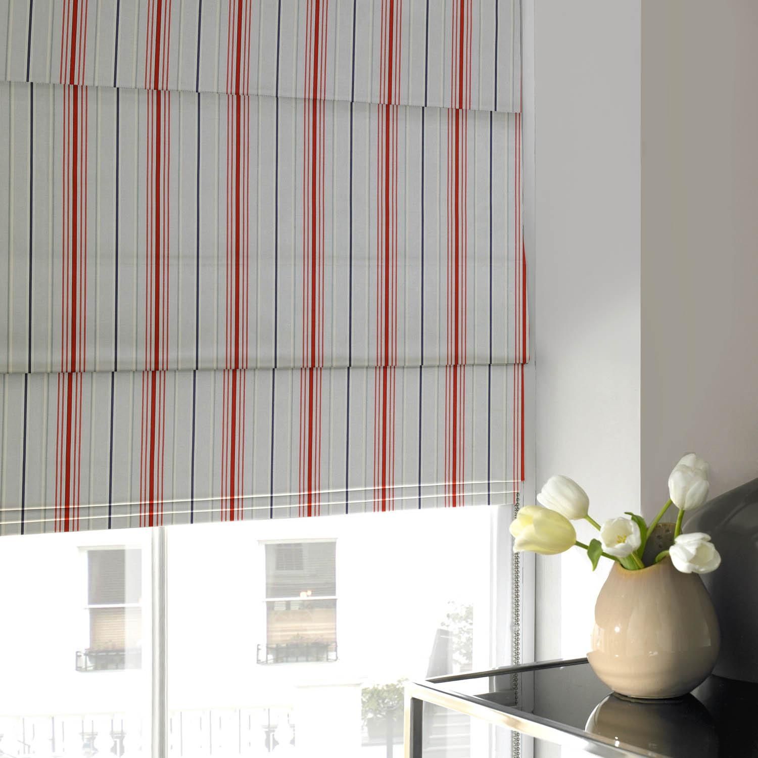 Redwhiteblue Candy Stripe Roman Blind Google Search Roman Intended For Blue And White Striped Blinds (View 1 of 15)