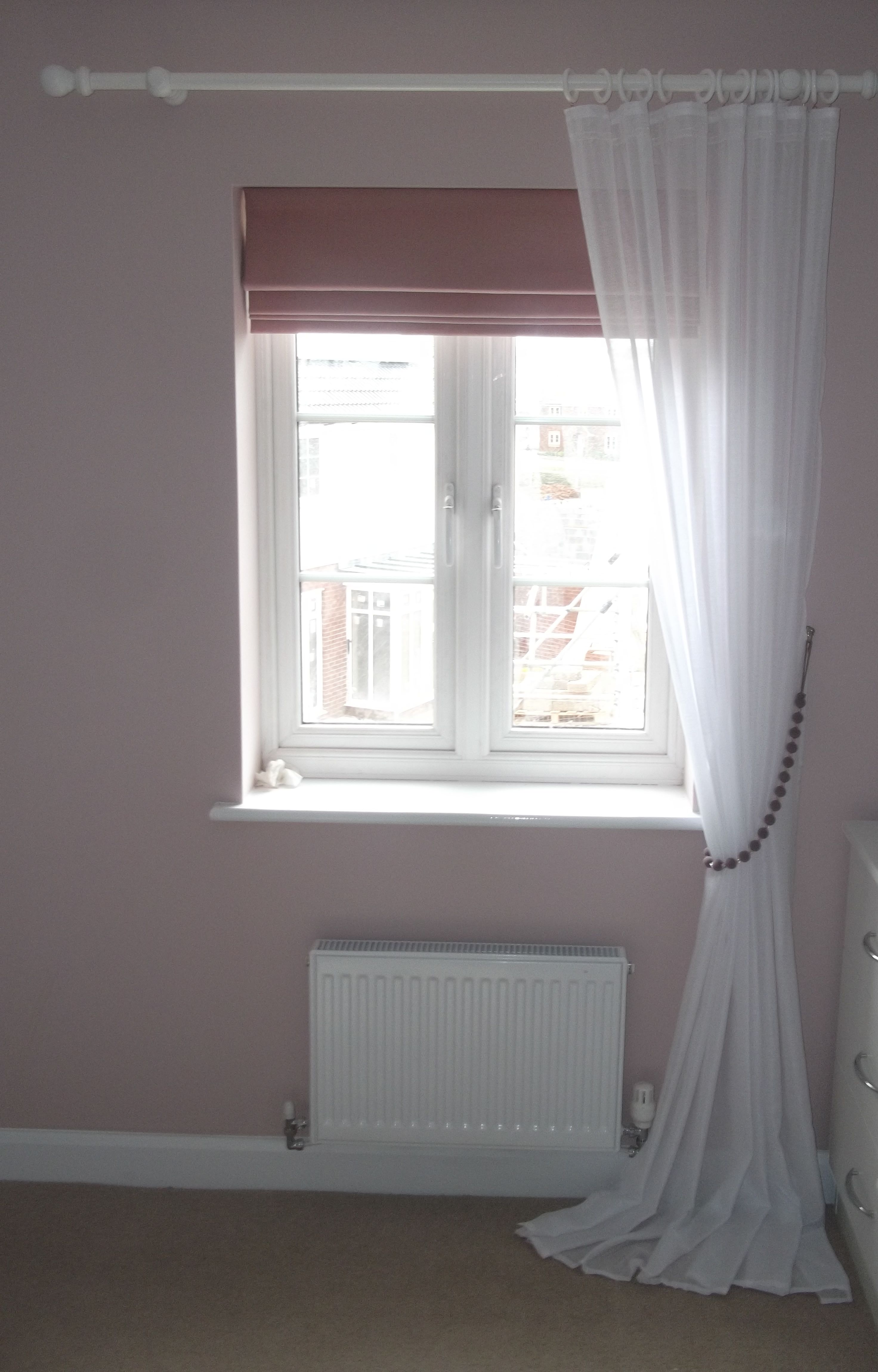 Roman Blind With Voile Curtain Windows Pinterest Sheer With Regard To Voile Roman Blinds (Photo 11 of 15)