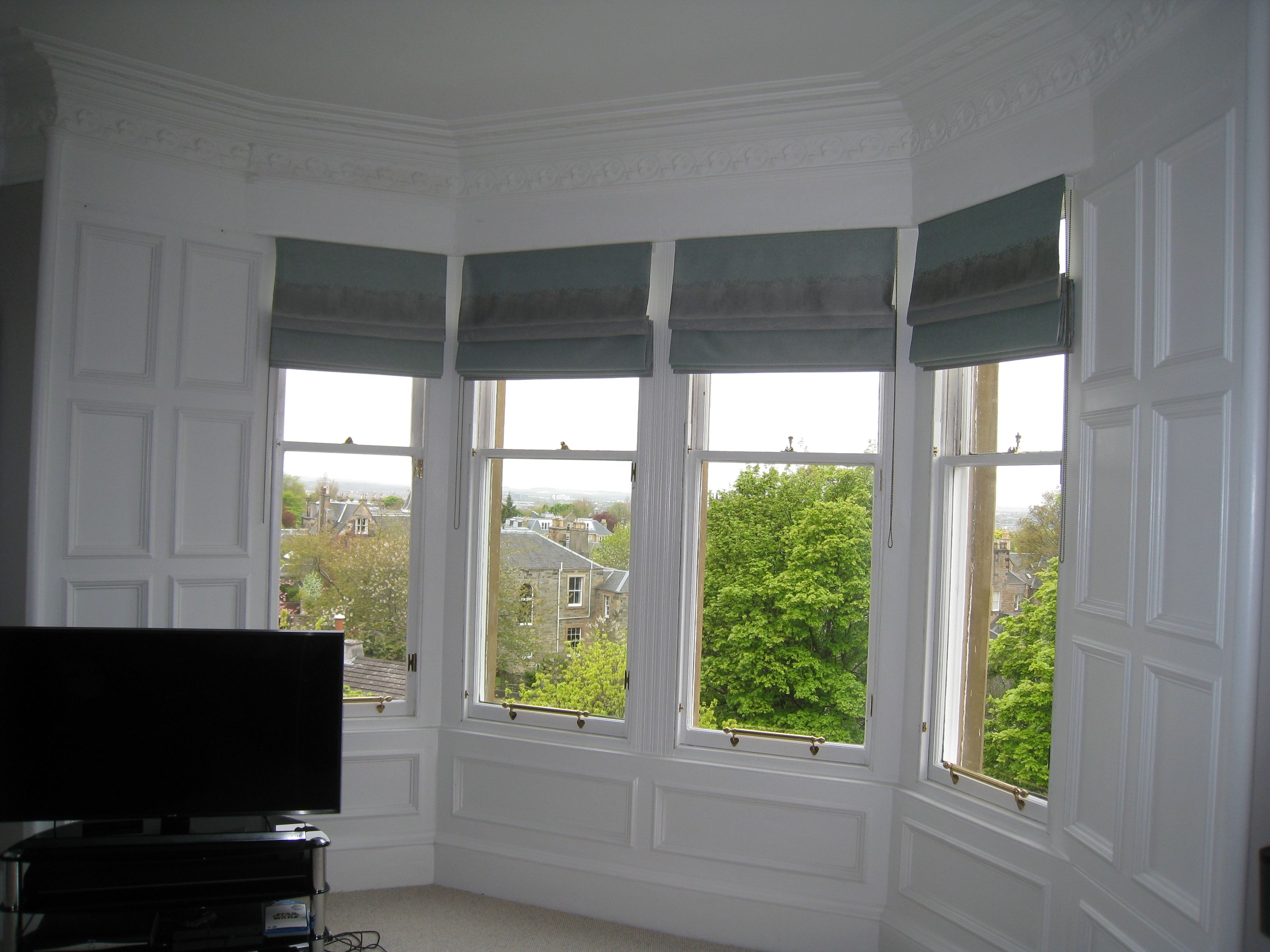 Roman Blinds For Bay Windows Ines Interiors Pertaining To Roman Blinds On Bay Windows (Photo 11 of 15)