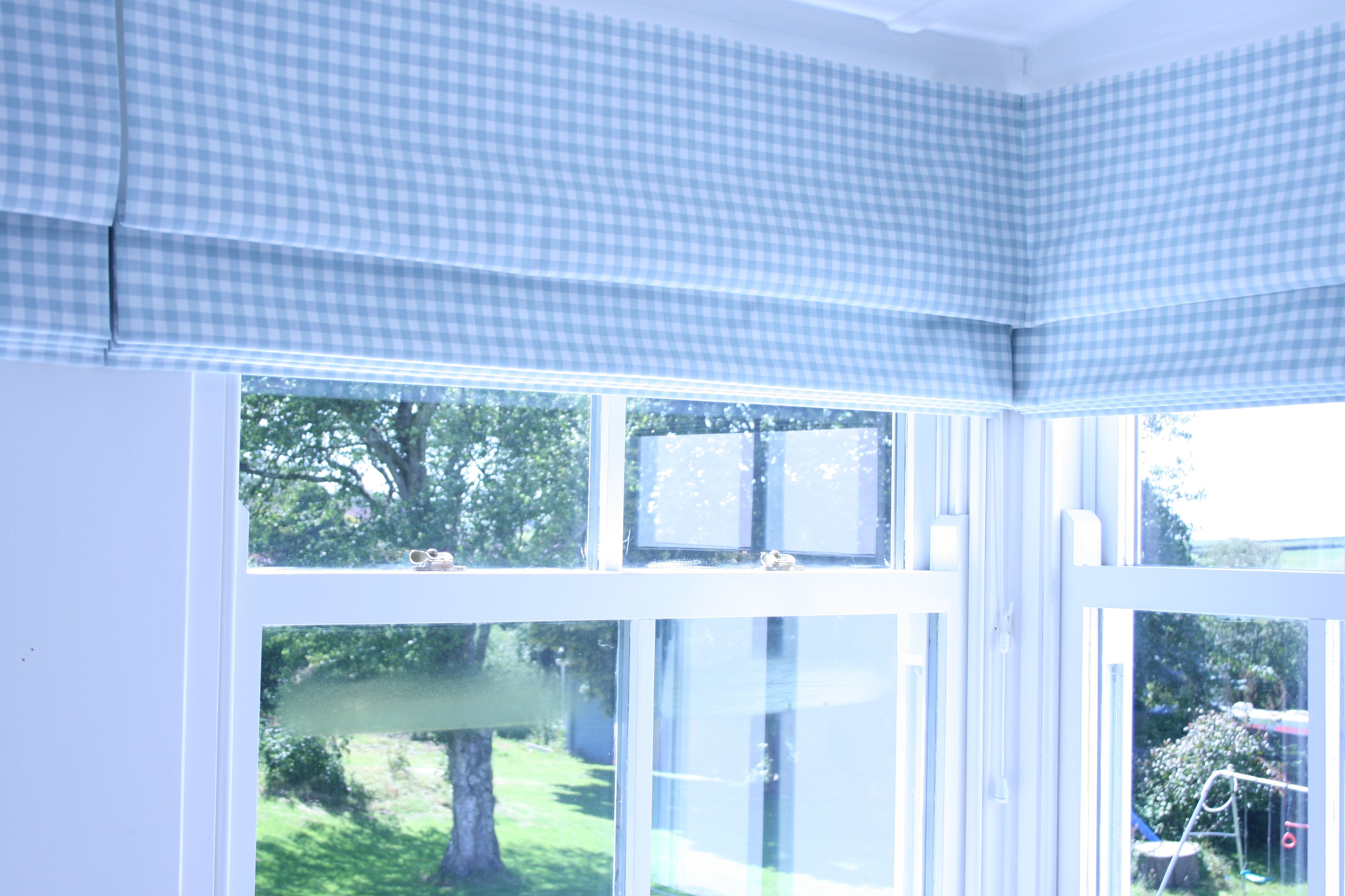 Roman Blinds Home House Interiors Intended For Gingham Roman Blinds (View 3 of 15)